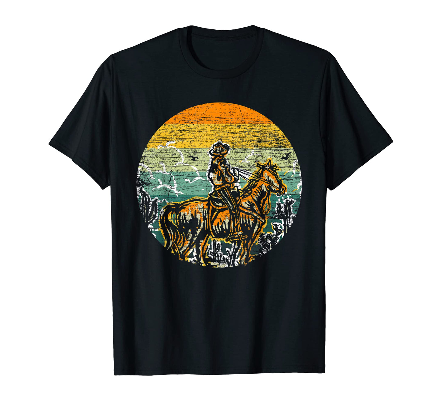 Western Country Horseback Riding Cowboy T-Shirt - Graphic Print Men Women - T-Shirt, Sweatshirt, Hoodie