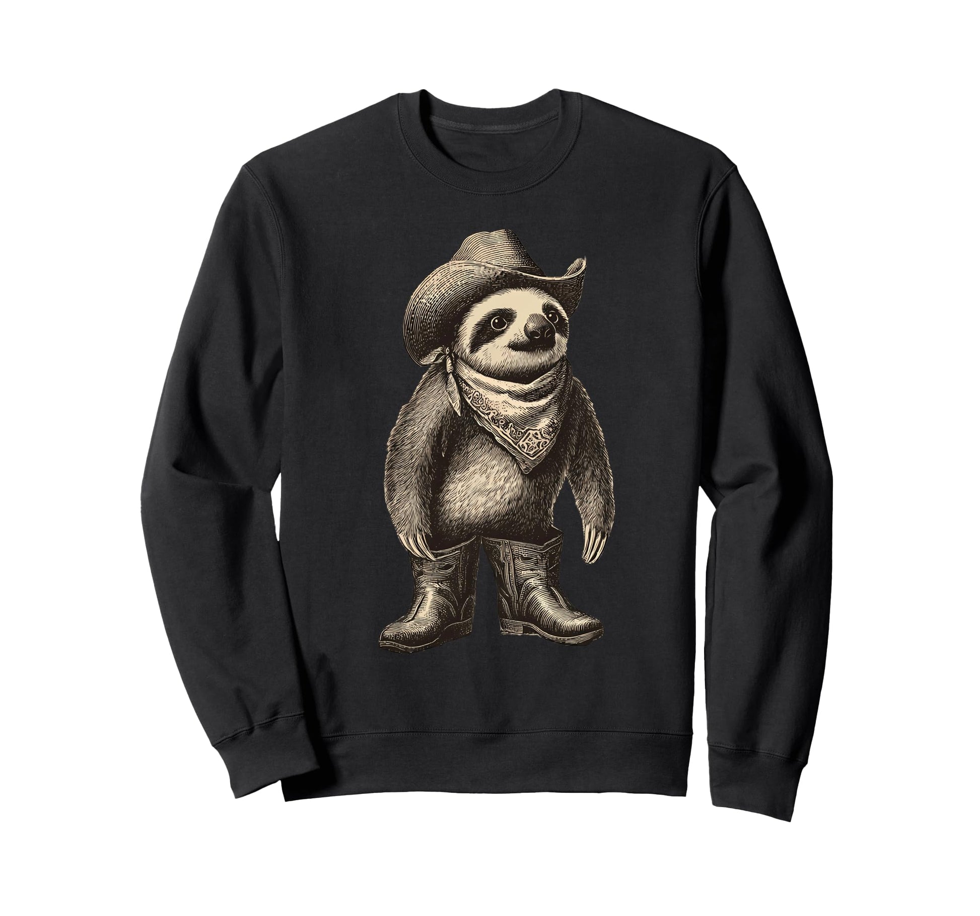 Country Cowboy Sloth Rodeo Sweatshirt - Fun Novelty Design for Adults - T-Shirt, Sweatshirt, Hoodie