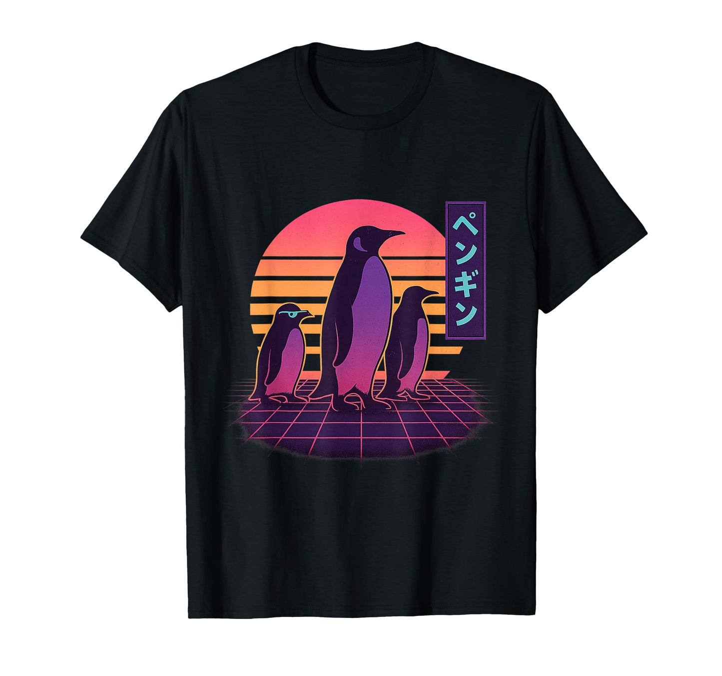 Synthwave Penguin Parade Vaporwave T-Shirt - Streetwear Style Men Women - T-Shirt, Sweatshirt, Hoodie