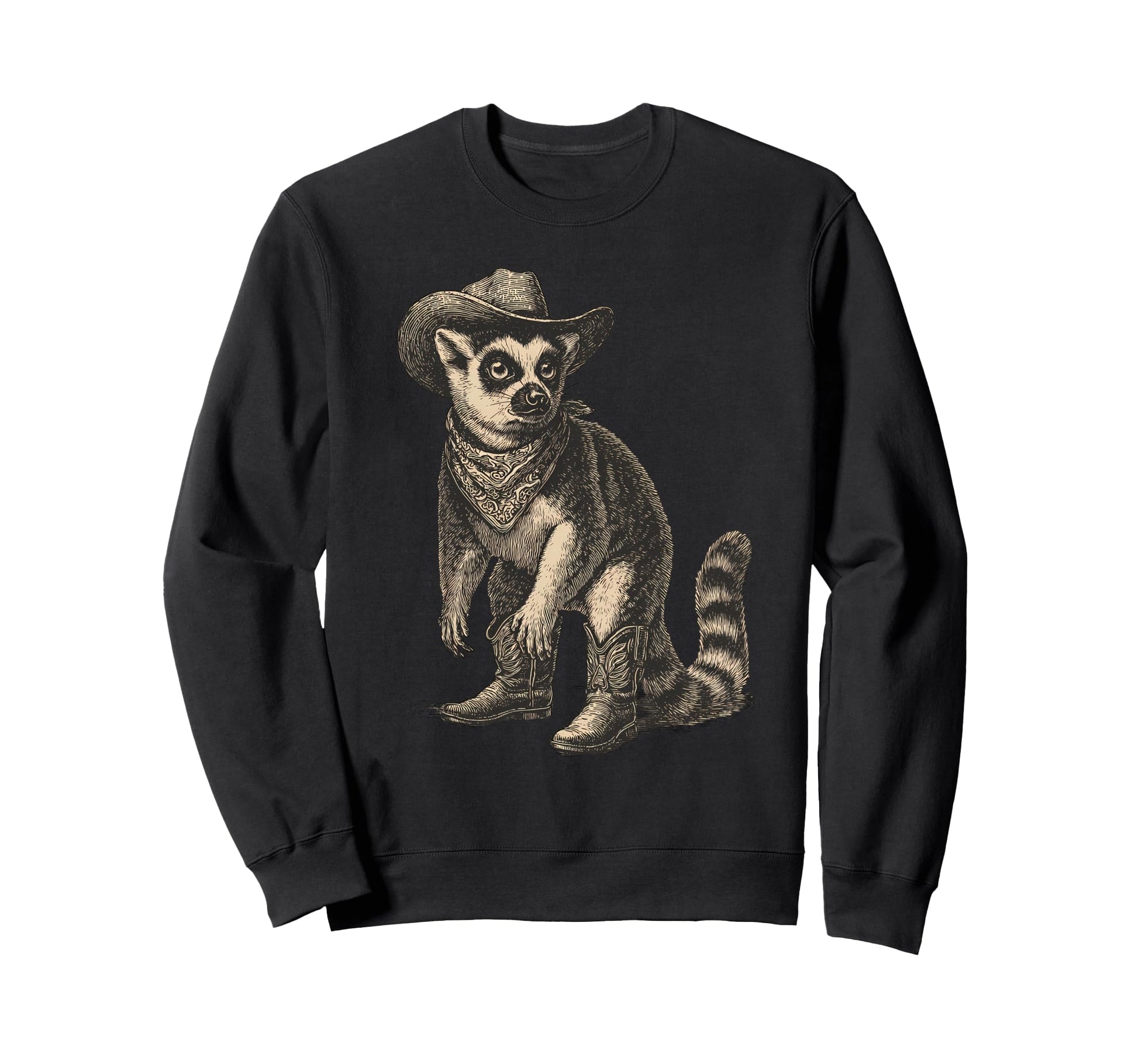 Country Cowboy Lemur Rodeo Sweatshirt - Streetwear Style for Adults - T-Shirt, Sweatshirt, Hoodie