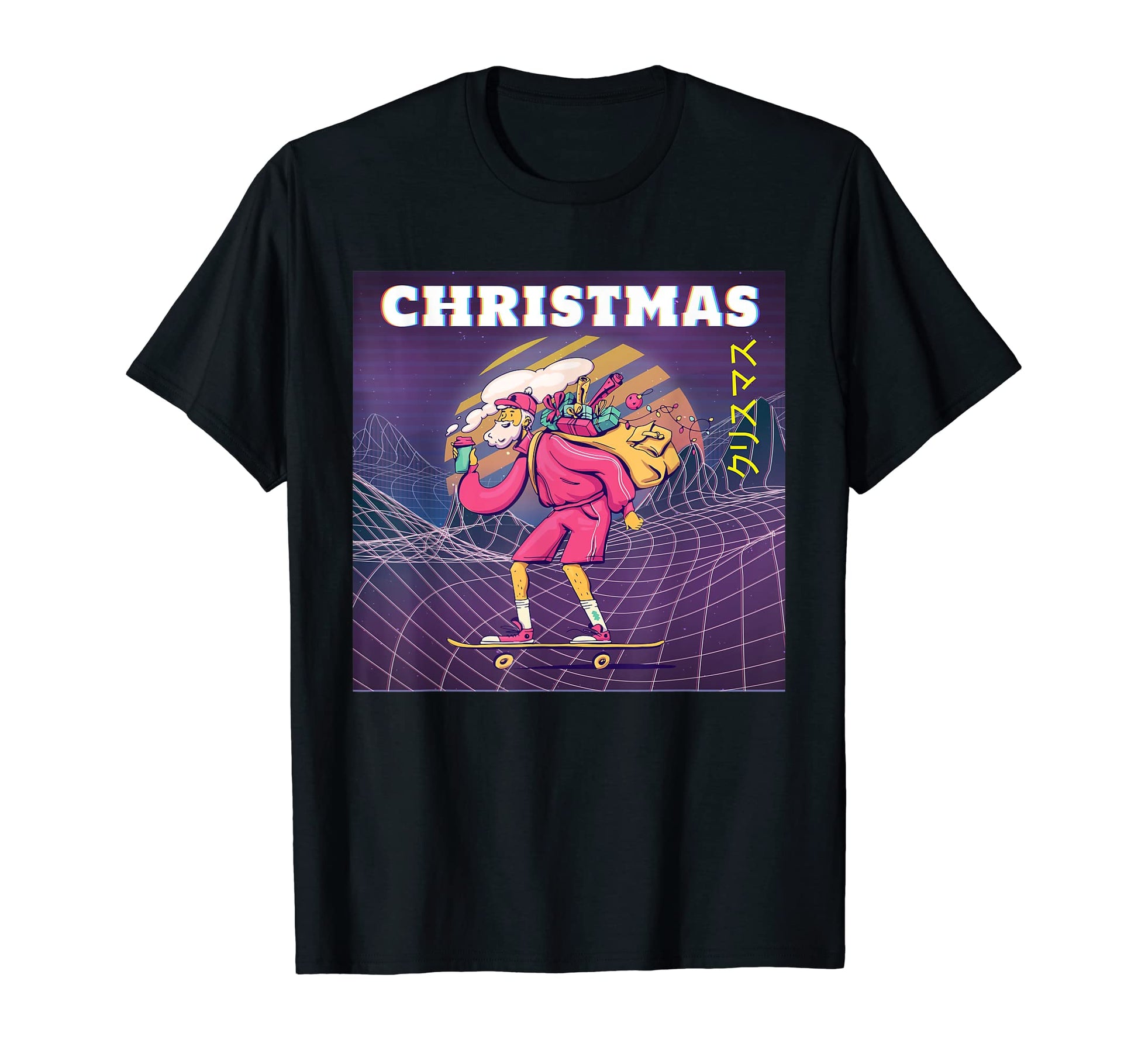 Hipster Santa Vaporwave Aesthetic Japan T-Shirt - Aesthetic Graphic Unisex - T-Shirt, Sweatshirt, Hoodie