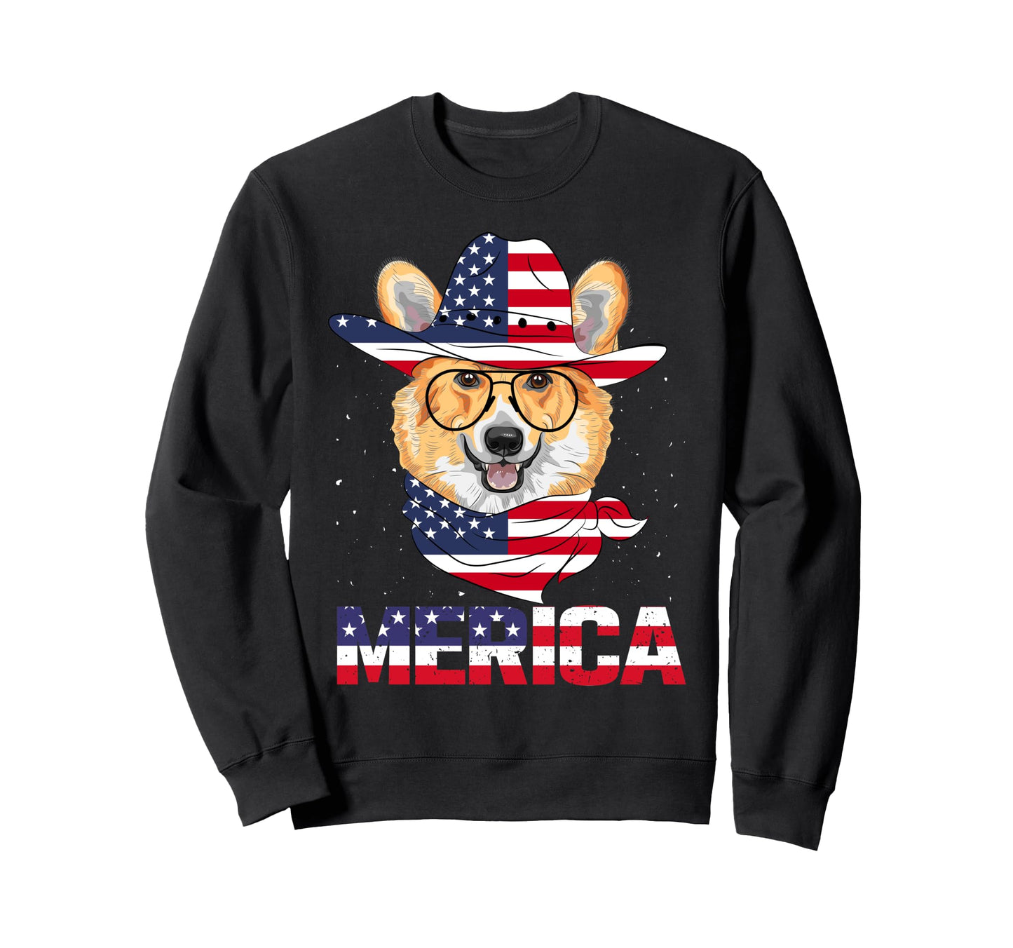 Merica Southern Cowboy Dog Sweatshirt - Fun Novelty Design Unisex - T-Shirt, Sweatshirt, Hoodie