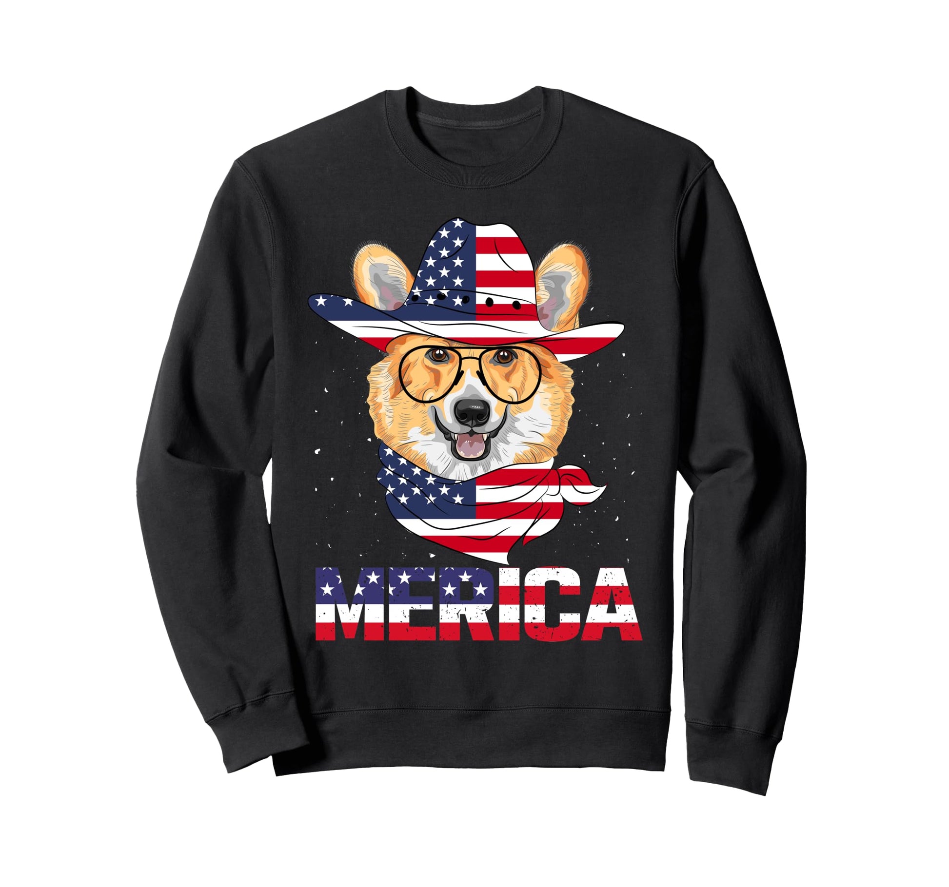Merica Southern Cowboy Dog Sweatshirt - Fun Novelty Design Unisex - T-Shirt, Sweatshirt, Hoodie