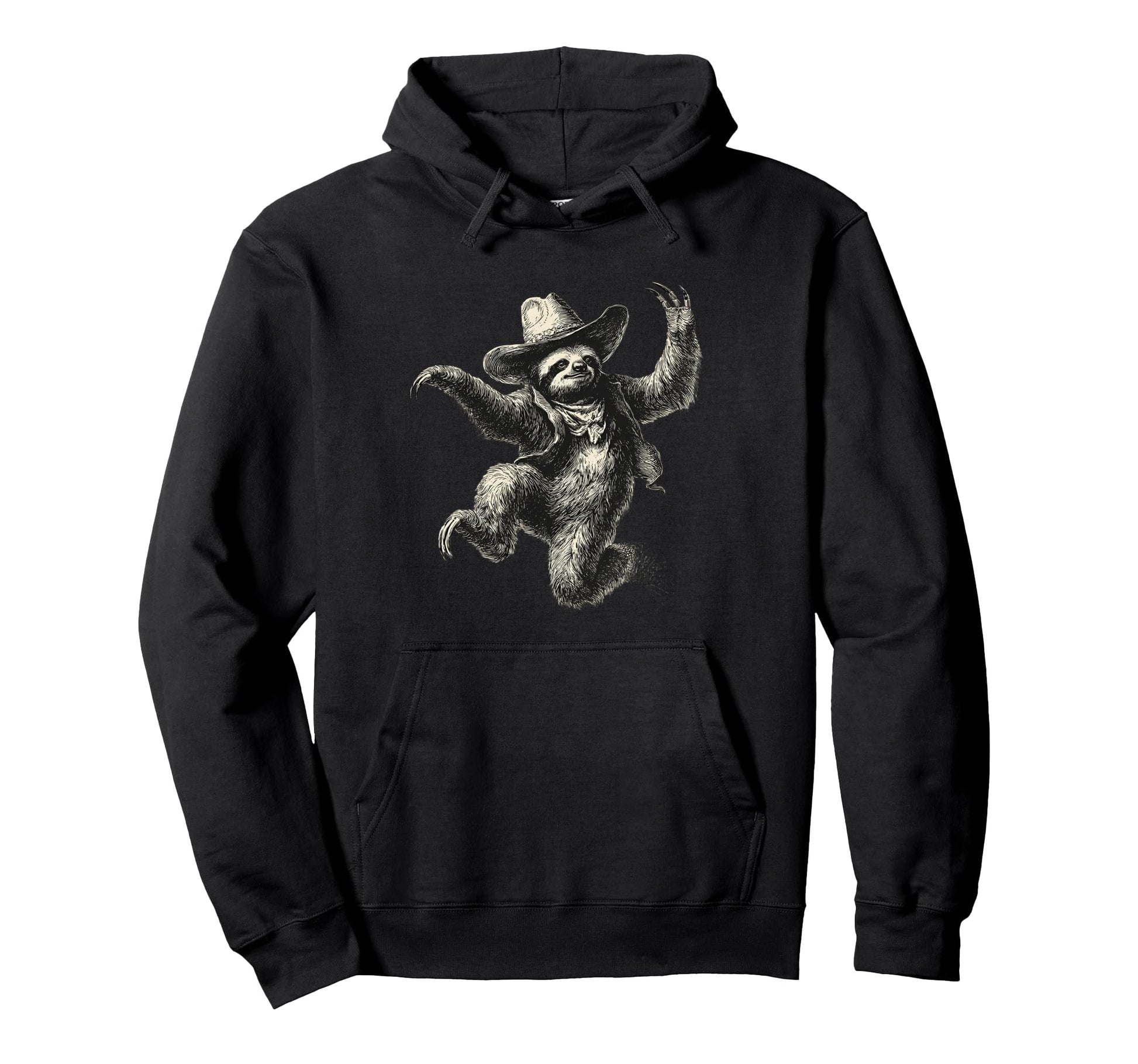 Country Cowboy Sloth Rodeo Cowgirl Hoodie - Minimalist Print Men Women - T-Shirt, Sweatshirt, Hoodie