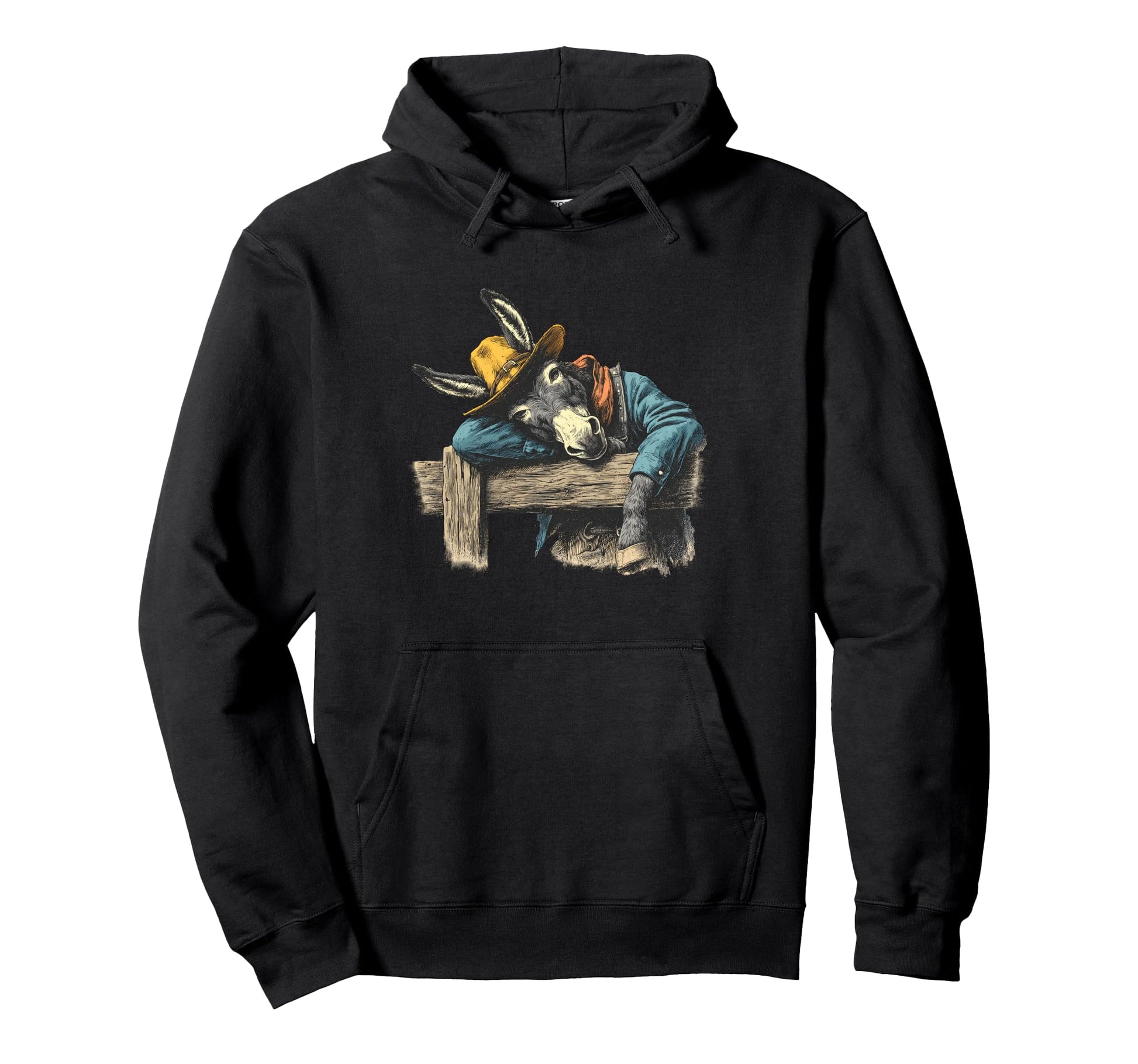 Country Cowboy Donkey Rodeo Cowgirl Hoodie - Trendy Graphic Men Women - T-Shirt, Sweatshirt, Hoodie