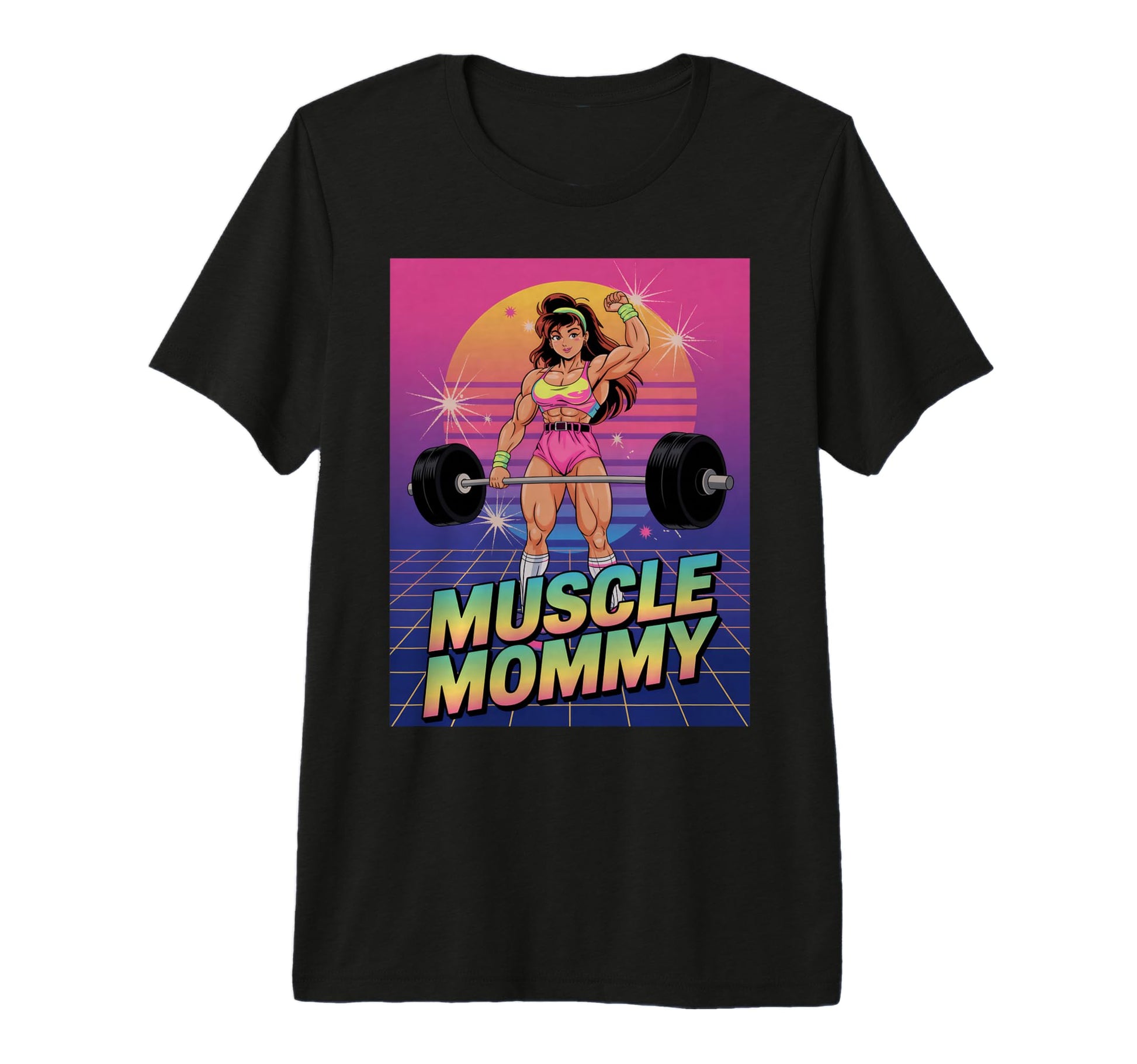 Anime Muscle Mommy Weightlifting T-Shirt - Fun Novelty Design for Adults - T-Shirt, Sweatshirt, Hoodie