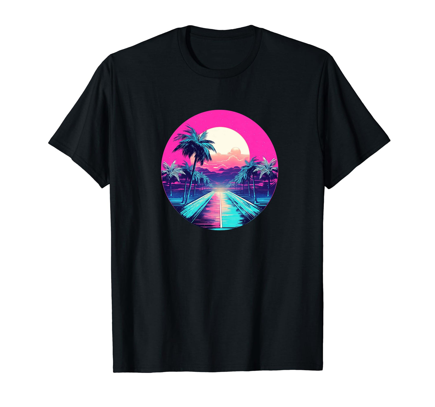 Vaporwave Landscape Aesthetic Art T-Shirt - Novelty Apparel Unisex - T-Shirt, Sweatshirt, Hoodie