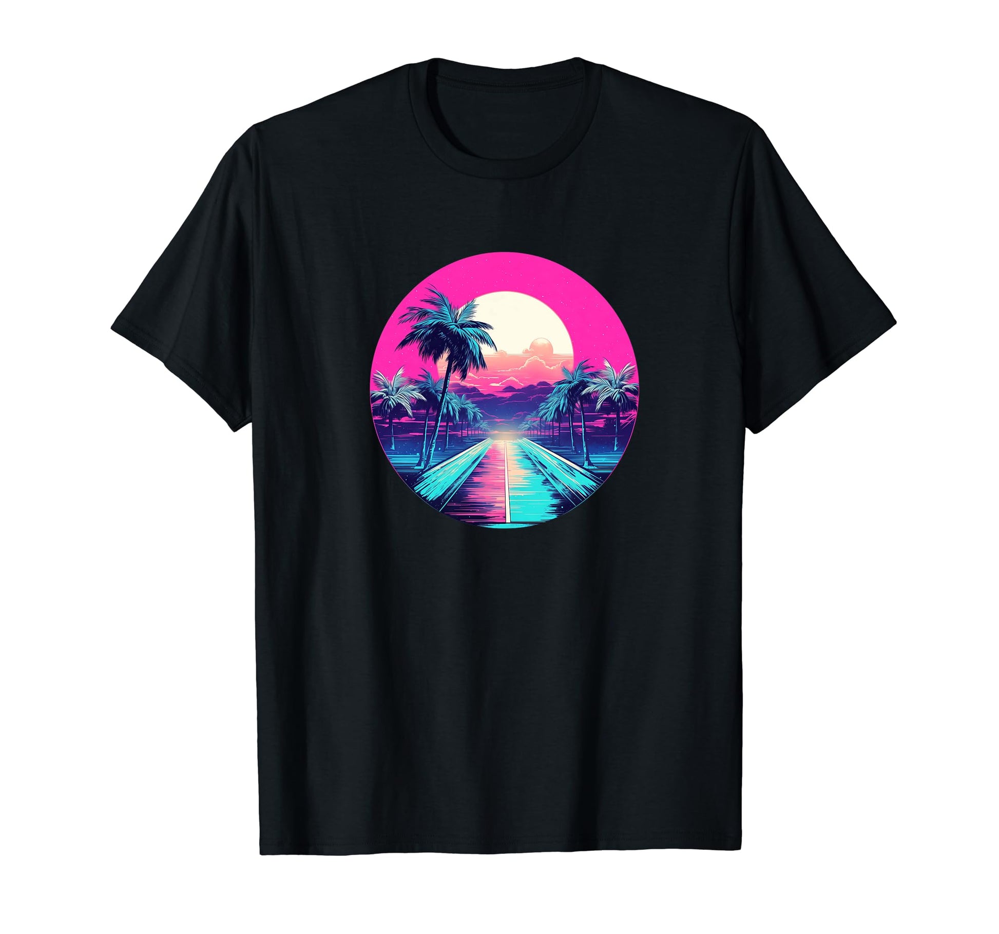 Vaporwave Landscape Aesthetic Art T-Shirt - Novelty Apparel Unisex - T-Shirt, Sweatshirt, Hoodie