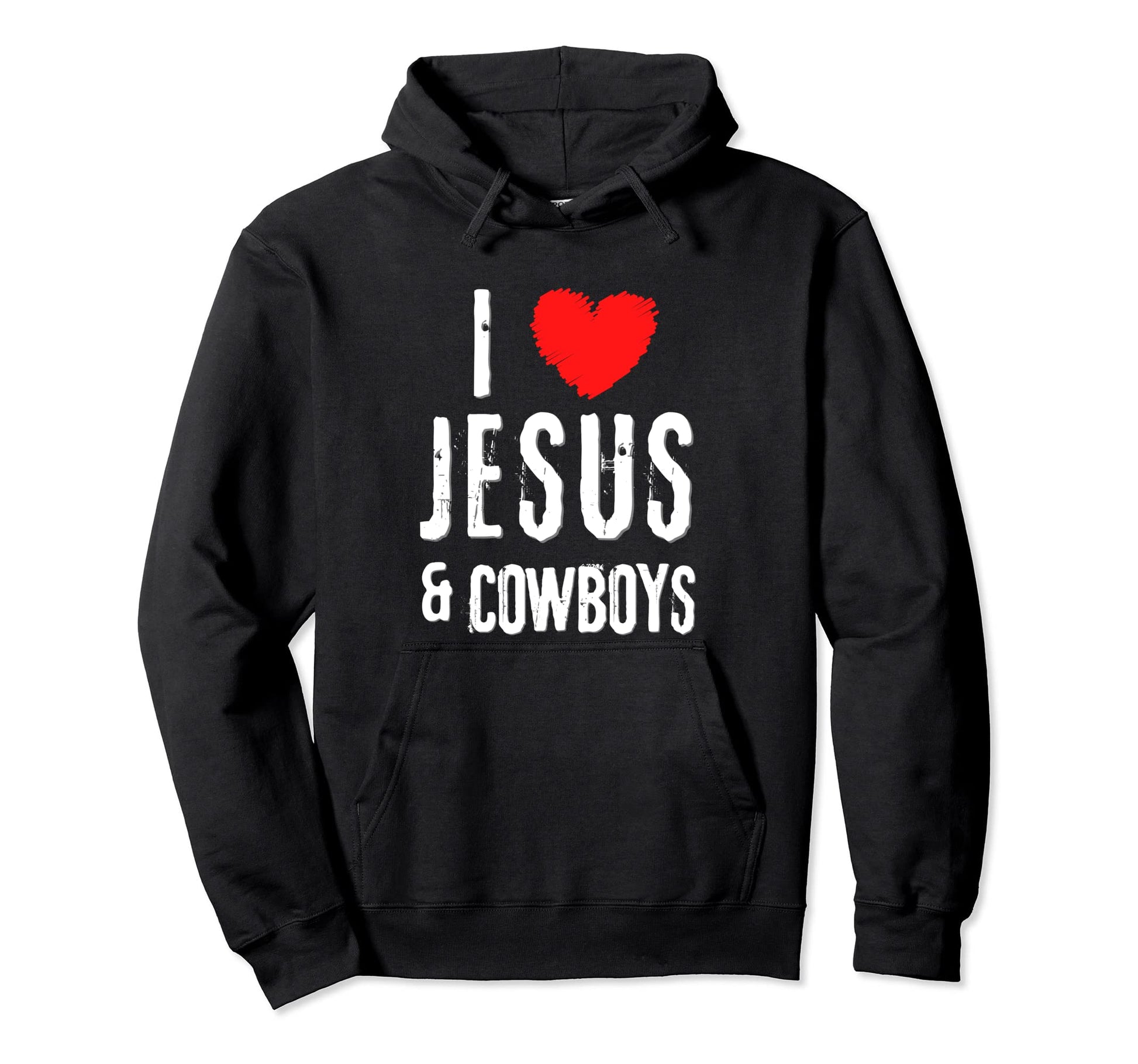 Grunge I Love Jesus Cowboys Christian Hoodie - Unique Graphic Unisex - T-Shirt, Sweatshirt, Hoodie
