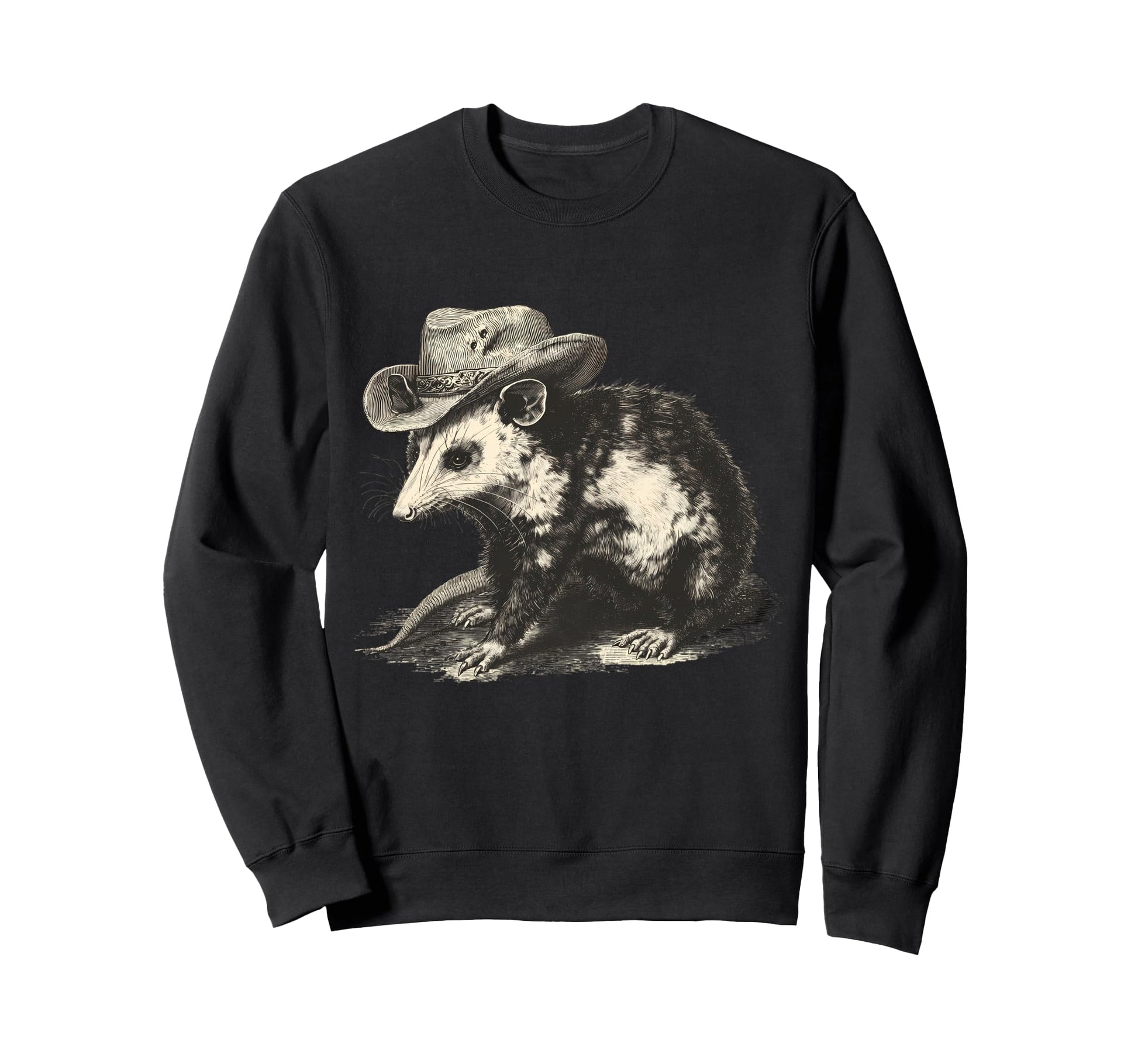 Country Cowboy Opossum Rodeo Cowgirl Sweatshirt - Graphic Print Unisex - T-Shirt, Sweatshirt, Hoodie