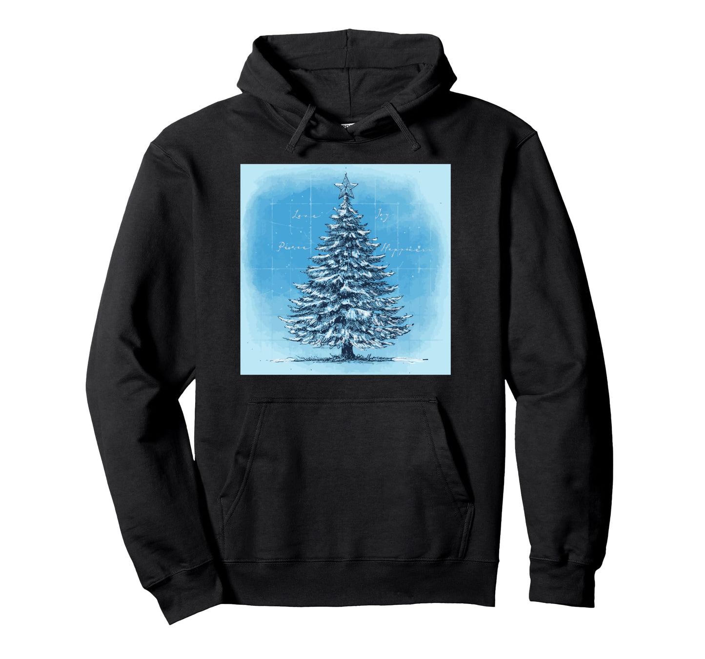 Winter Scene Snow Covered Tree Love Joy Hoodie - Graphic Print Men Women - T-Shirt, Sweatshirt, Hoodie
