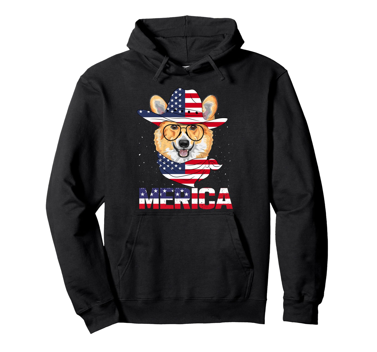 Merica Southern Cowboy Dog Hoodie - Casual Everyday Wear for Adults - T-Shirt, Sweatshirt, Hoodie