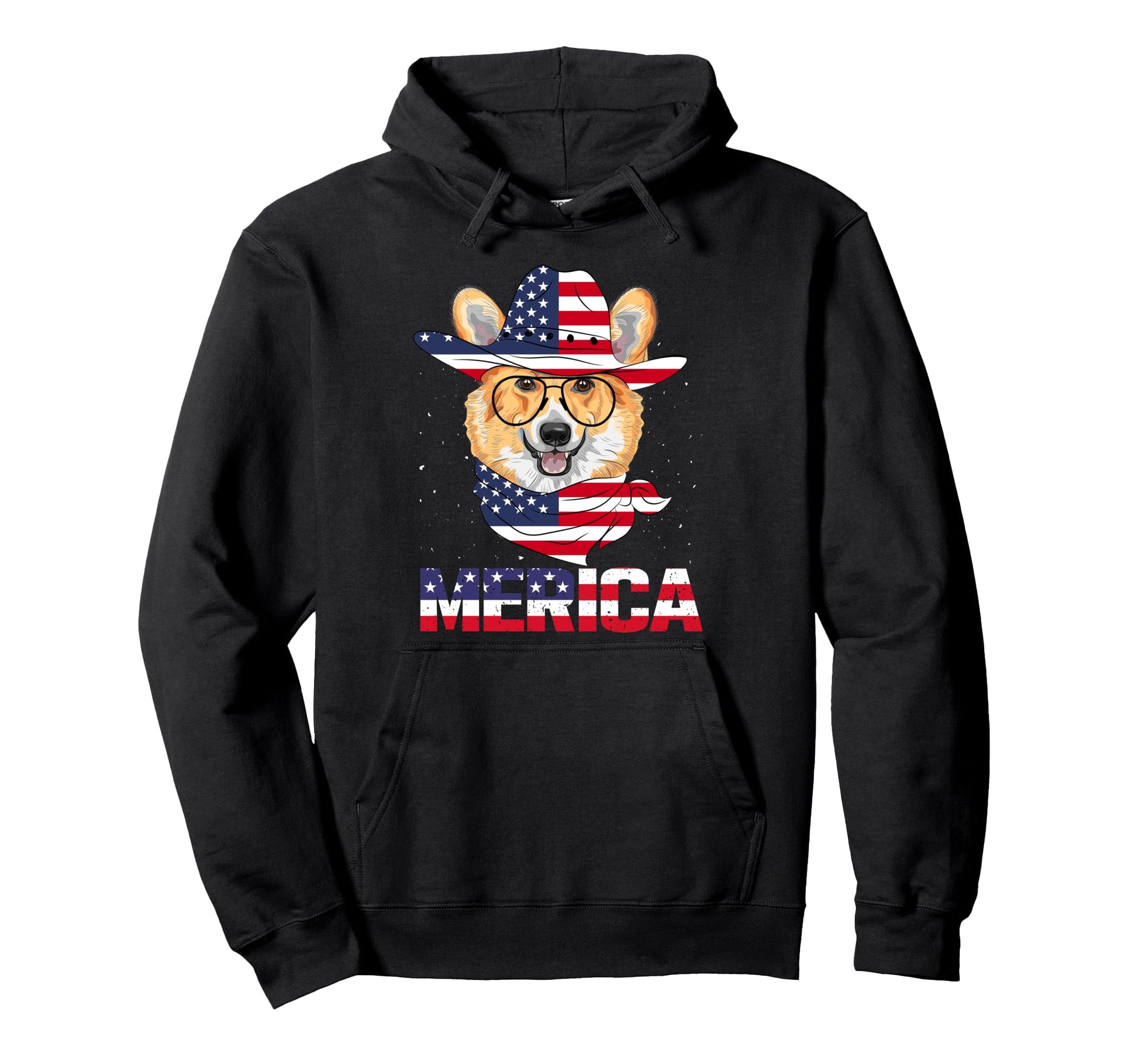 Merica Southern Cowboy Dog Hoodie - Casual Everyday Wear for Adults - T-Shirt, Sweatshirt, Hoodie