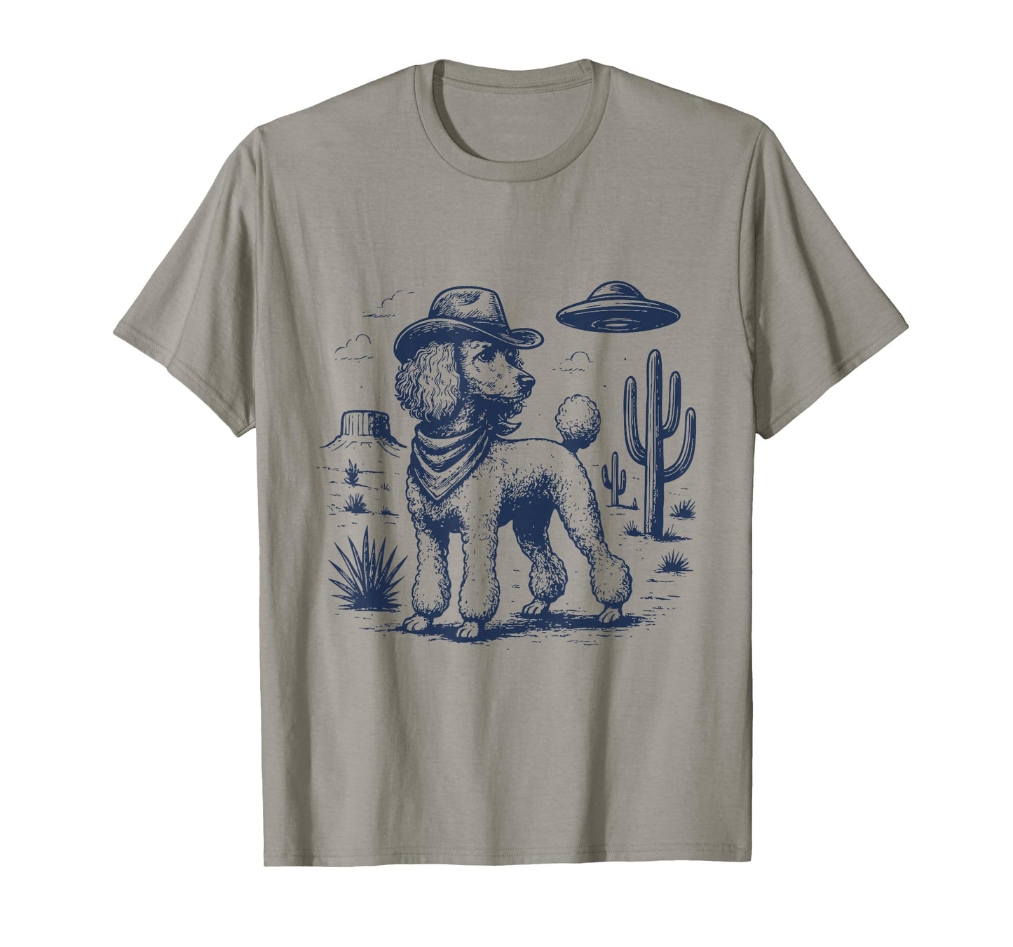 Poodle Dog Cowboy Ufo T-Shirt - Custom Art Print Unisex - T-Shirt, Sweatshirt, Hoodie