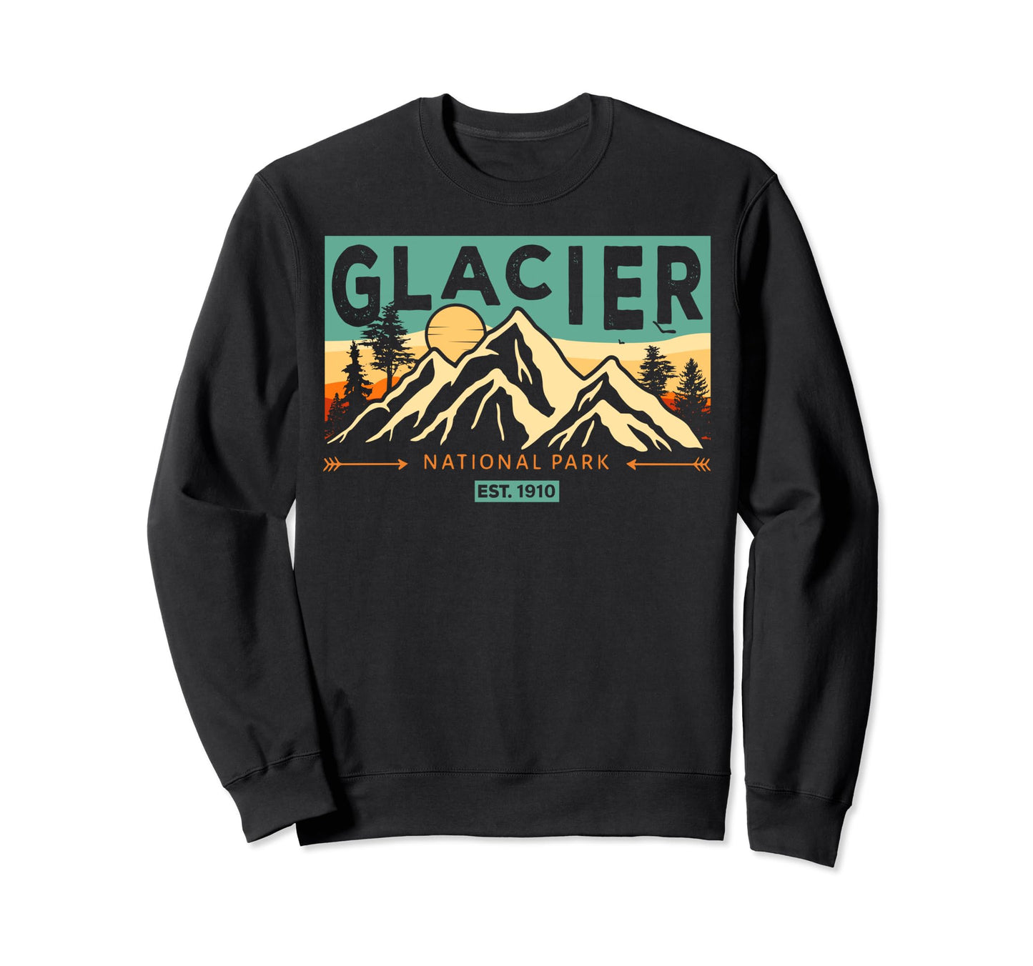 Glacier National Park Mountains Sweatshirt - Casual Everyday Wear Unisex - T-Shirt, Sweatshirt, Hoodie