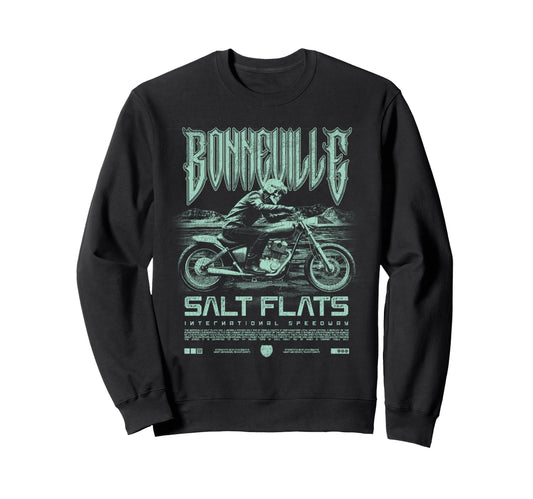 Bonneville Salt Flats Motorcycle Sweatshirt - Custom Art Print Men Women - T-Shirt, Sweatshirt, Hoodie