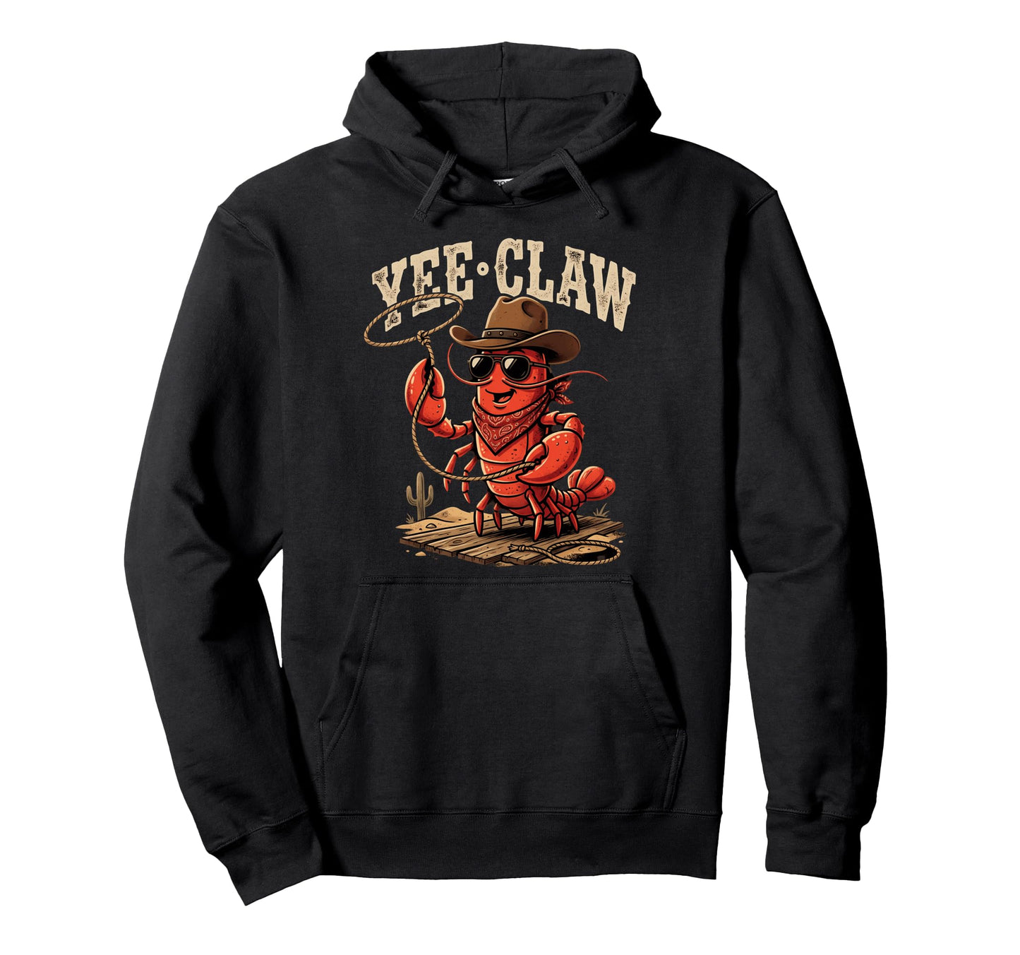 Yee Claw Funny Crawfish Cowboy Cajun Hoodie - Unique Graphic for Adults - T-Shirt, Sweatshirt, Hoodie