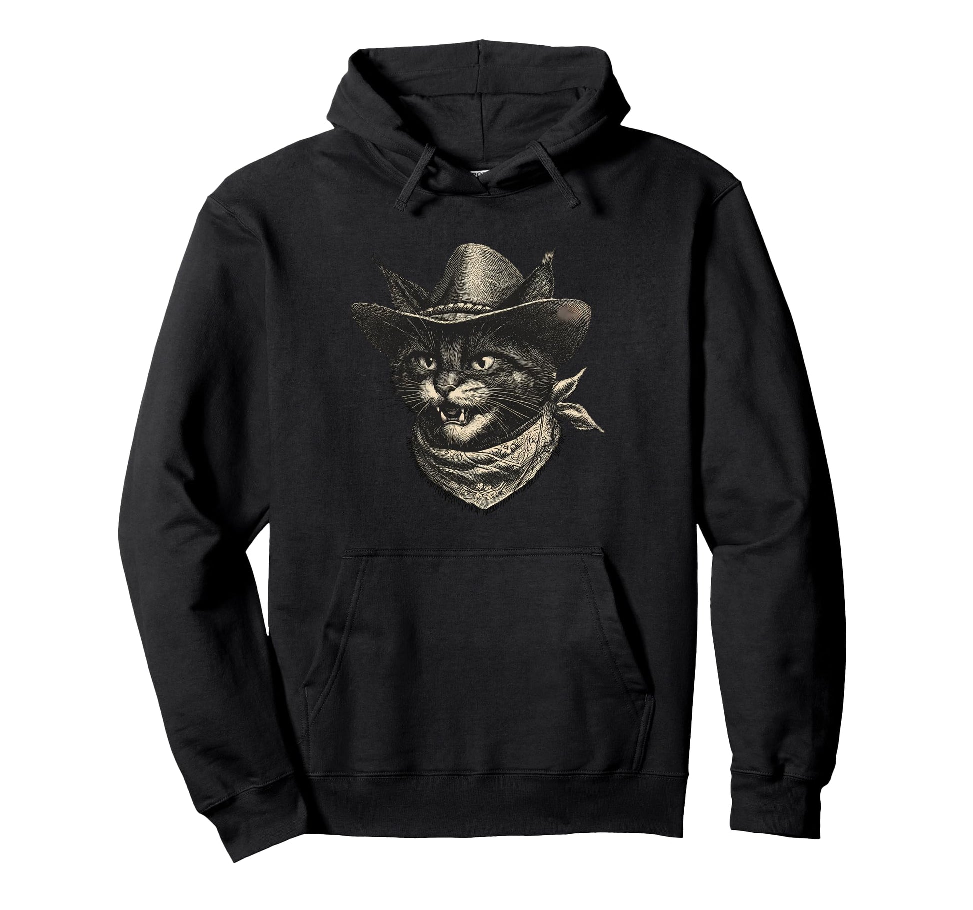 Western Country Cowgirl Funny Cowboy Cat Hoodie - Graphic Print Men Women - T-Shirt, Sweatshirt, Hoodie