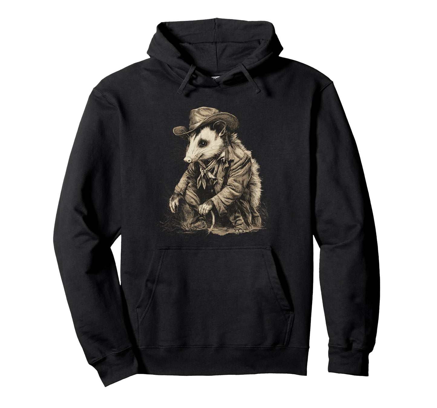 Opossum Cowboy Rodeo Cowgirl Western Hoodie - Custom Art Print Men Women - T-Shirt, Sweatshirt, Hoodie