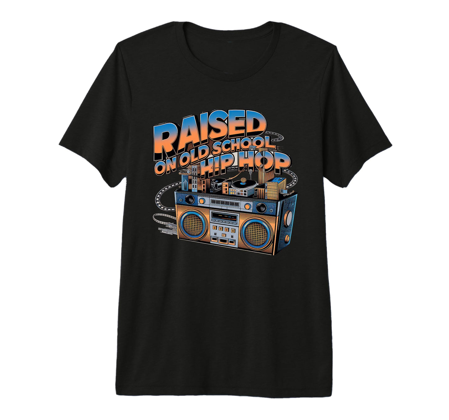 Raised Old School Hip Hop Cassette T-Shirt - Streetwear Style for Adults - T-Shirt, Sweatshirt, Hoodie