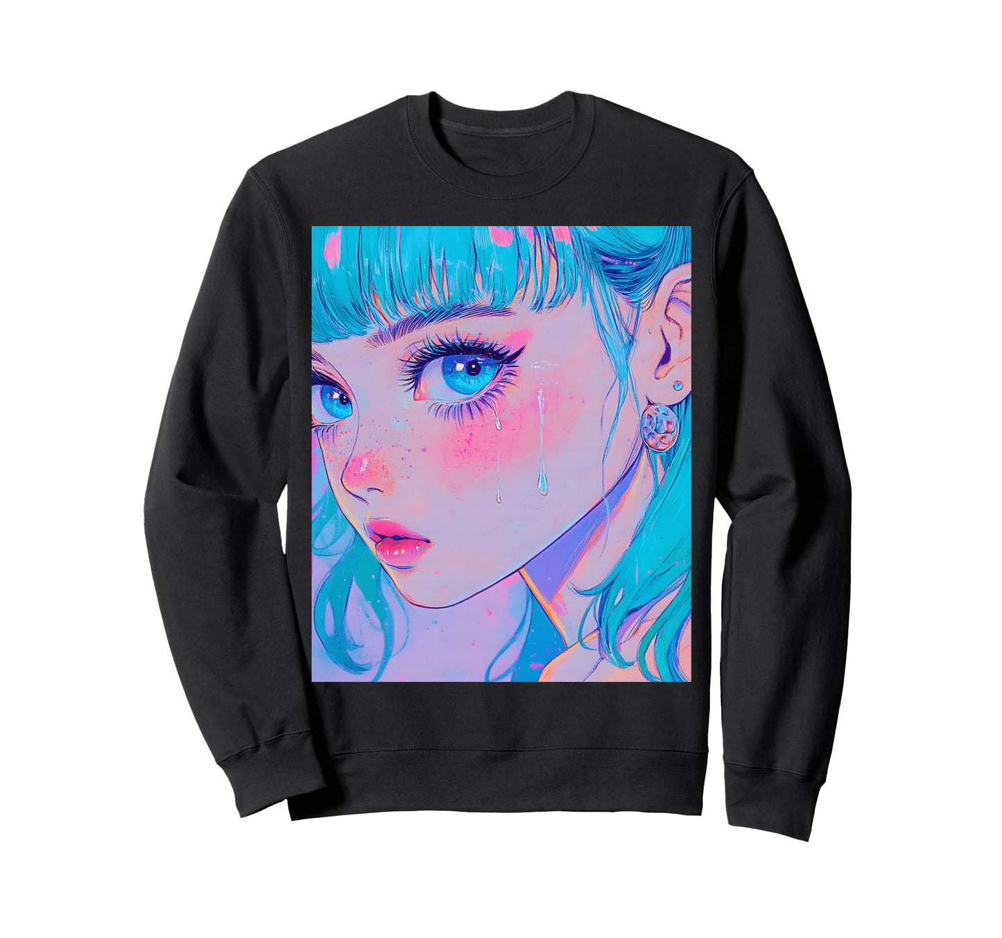Anime Vaporwave Egirl Aesthetic Sweatshirt - Minimalist Print for Adults - T-Shirt, Sweatshirt, Hoodie