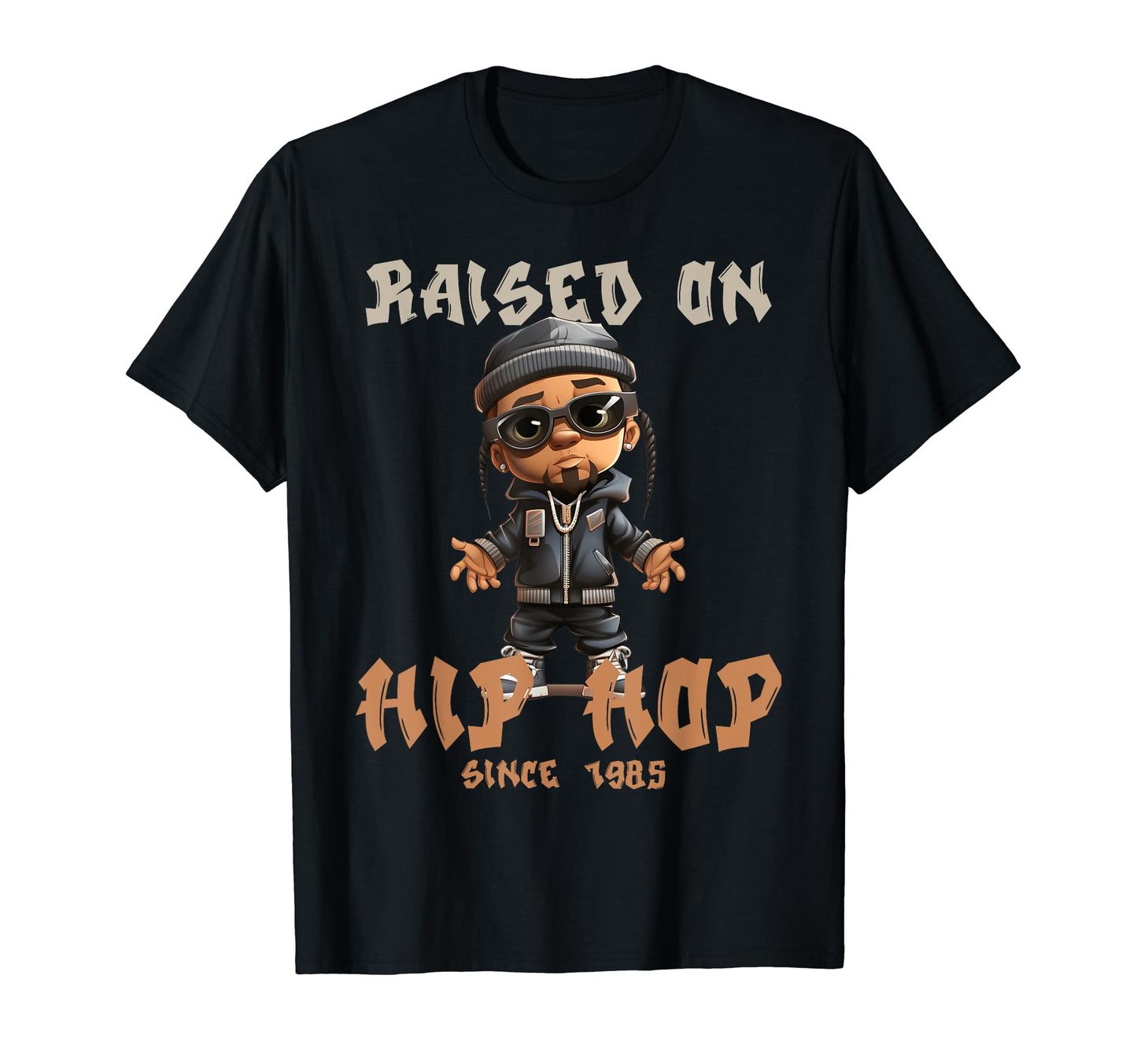Raised Hip Hop Music Old School T-Shirt - Fun Novelty Design for Adults - T-Shirt, Sweatshirt, Hoodie