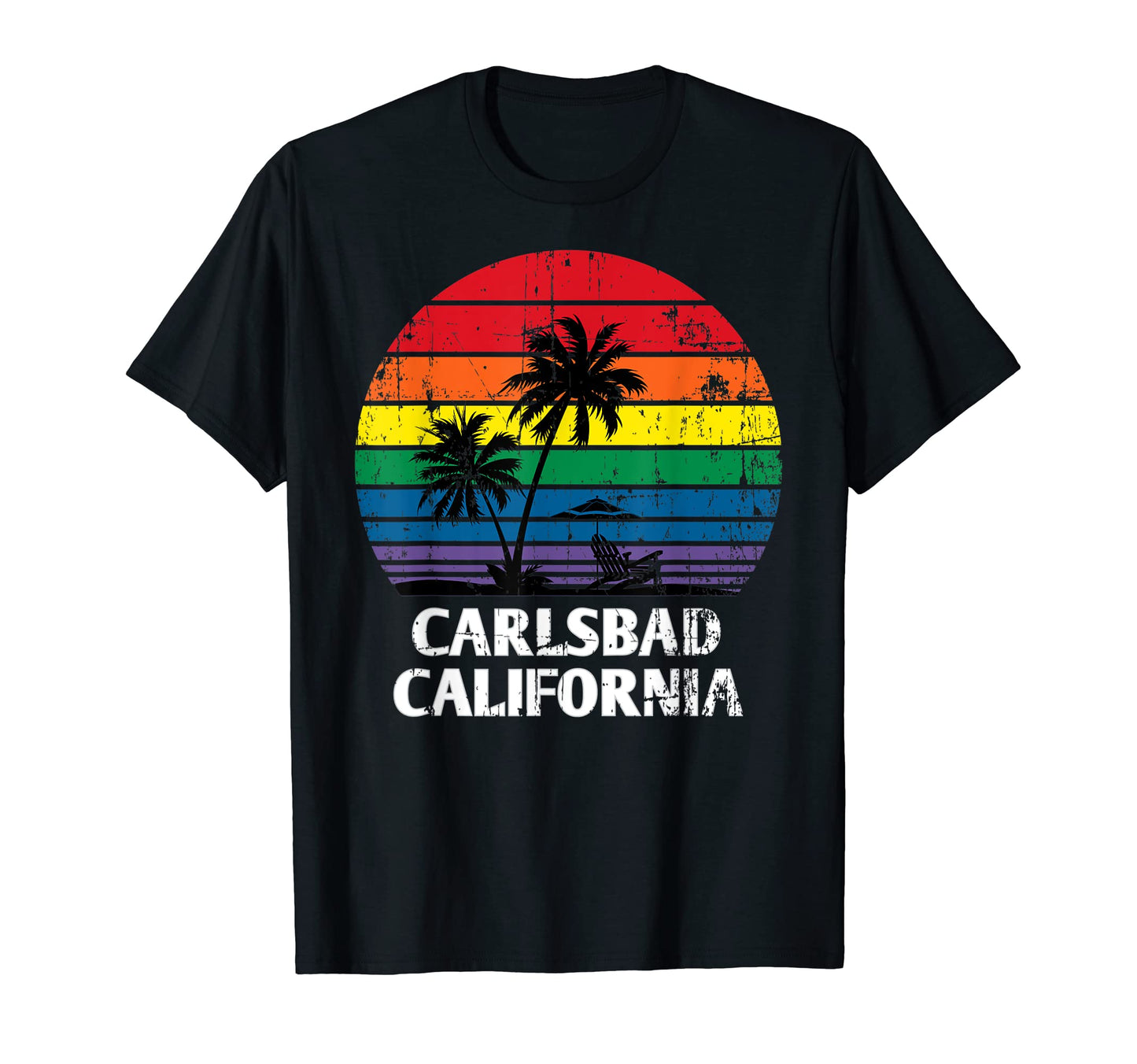 Carlsbad Beach Lgbt Pride Rainbow T-Shirt - Fun Novelty Design Men Women - T-Shirt, Sweatshirt, Hoodie