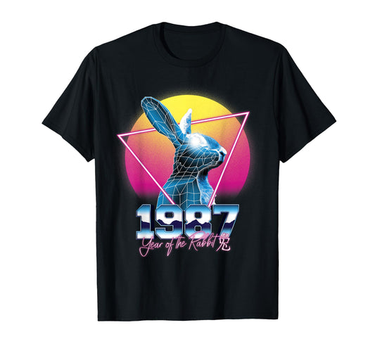 1987 Year Rabbit 80S Chinese Zodiac T-Shirt - Fun Novelty Design Men Women - T-Shirt, Sweatshirt, Hoodie