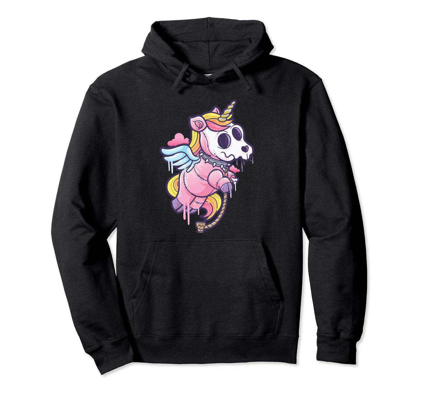 Creepy Aesthetic Pastel Goth Unicorn Hoodie - Minimalist Print Men Women - T-Shirt, Sweatshirt, Hoodie