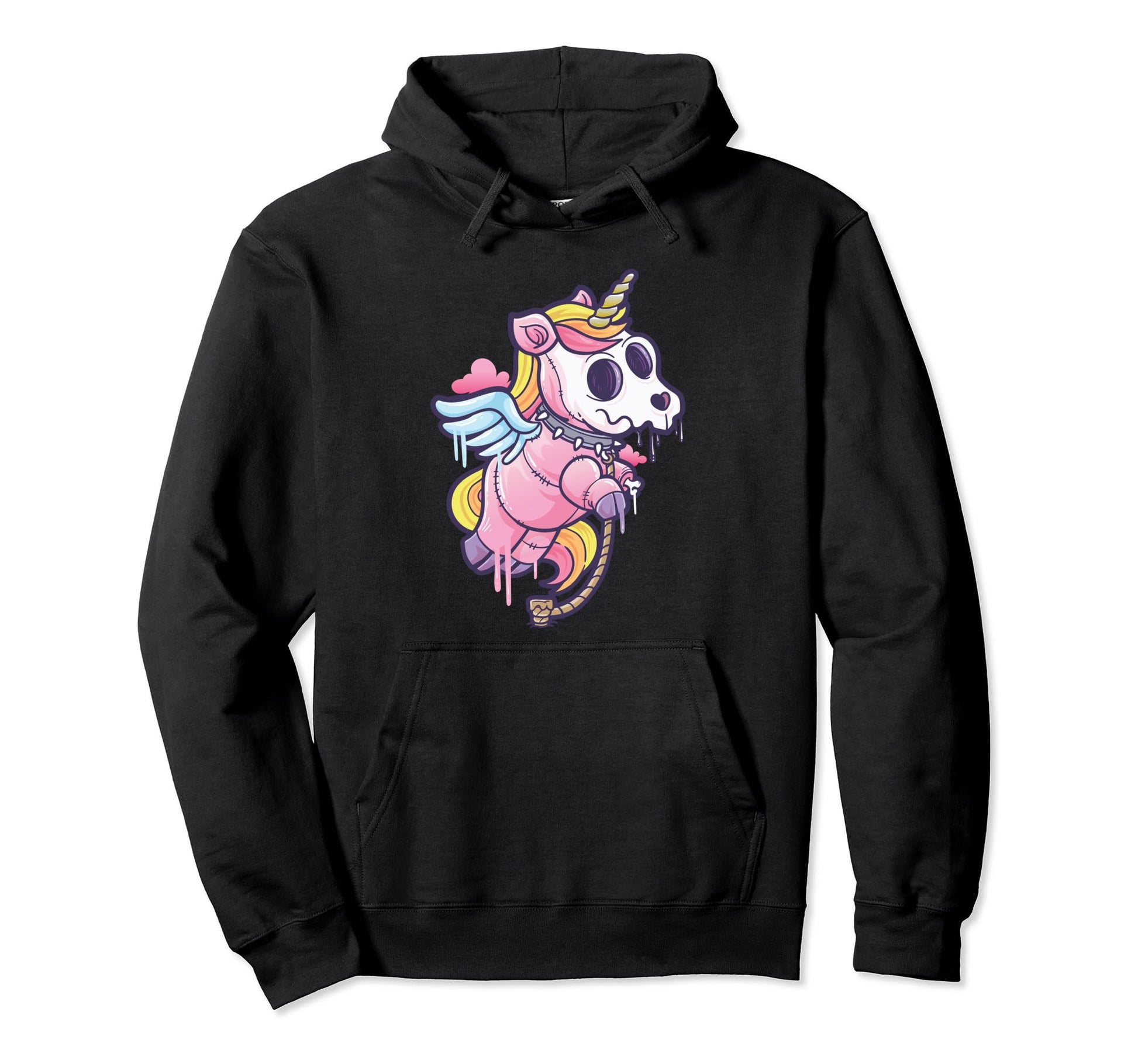 Creepy Aesthetic Pastel Goth Unicorn Hoodie - Minimalist Print Men Women - T-Shirt, Sweatshirt, Hoodie