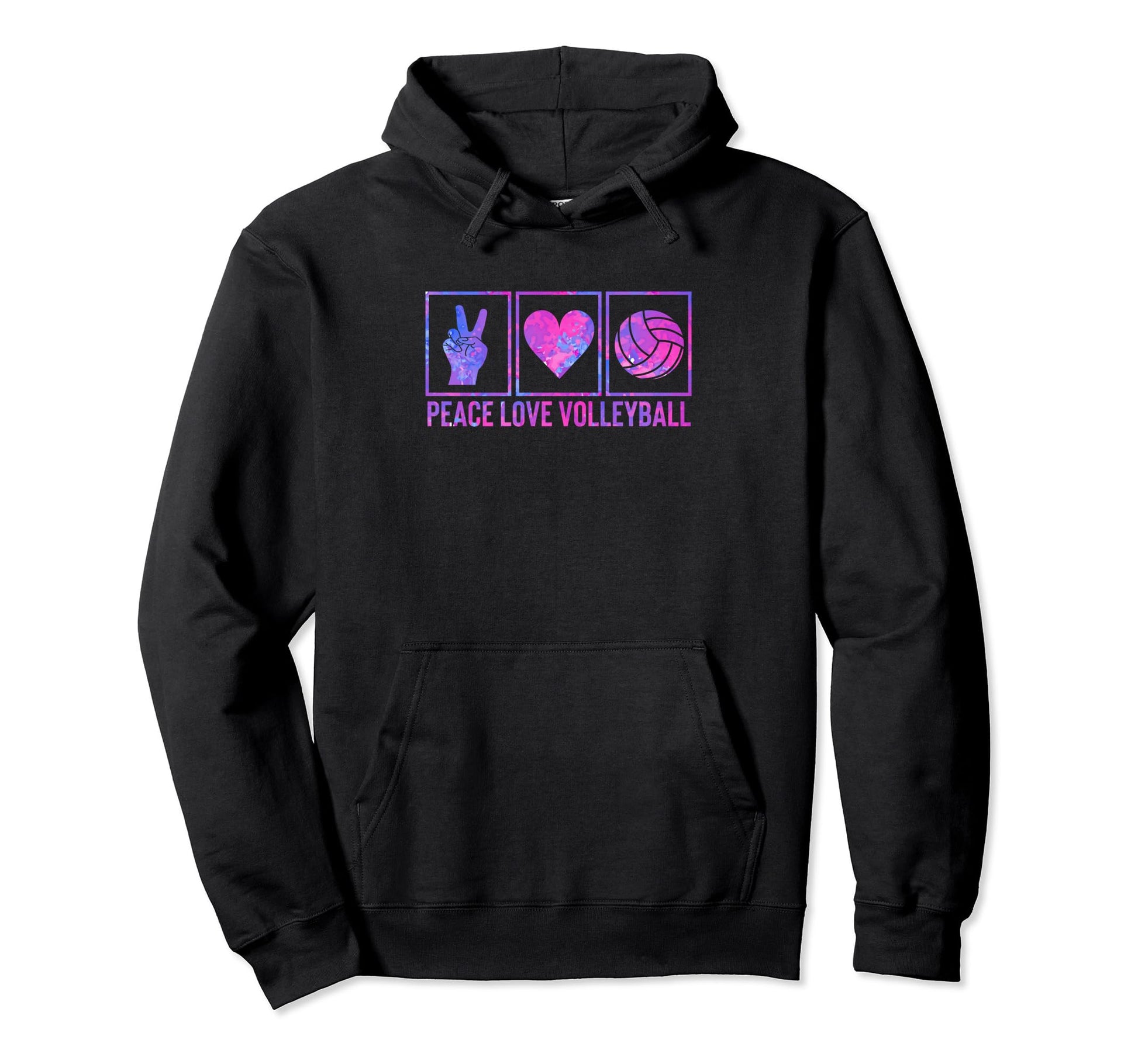 Lovers Funny Vball Player Peace Love Hoodie - Graphic Print Unisex - T-Shirt, Sweatshirt, Hoodie