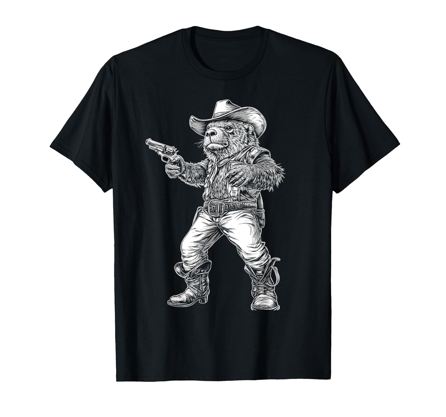 Rugged Beaver Cowboy Western T-Shirt - Minimalist Print Men Women - T-Shirt, Sweatshirt, Hoodie