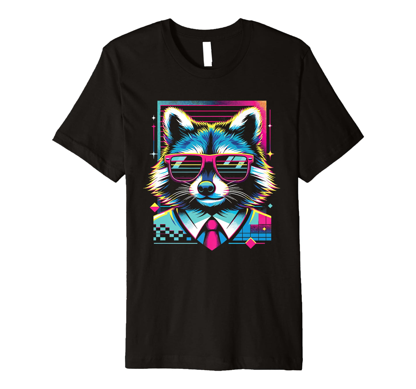 Raccoon Sunglasses 80S Aesthetic T-Shirt - Streetwear Style for Adults - T-Shirt, Sweatshirt, Hoodie