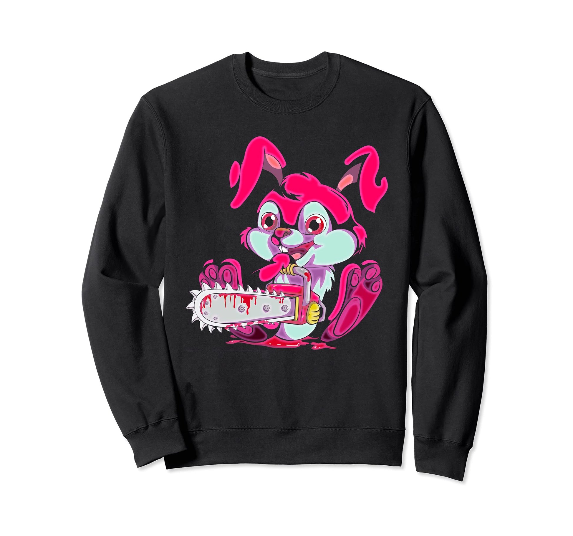 Creepy Rabbit Scary Vaporwave Sweatshirt - Minimalist Print for Adults - T-Shirt, Sweatshirt, Hoodie