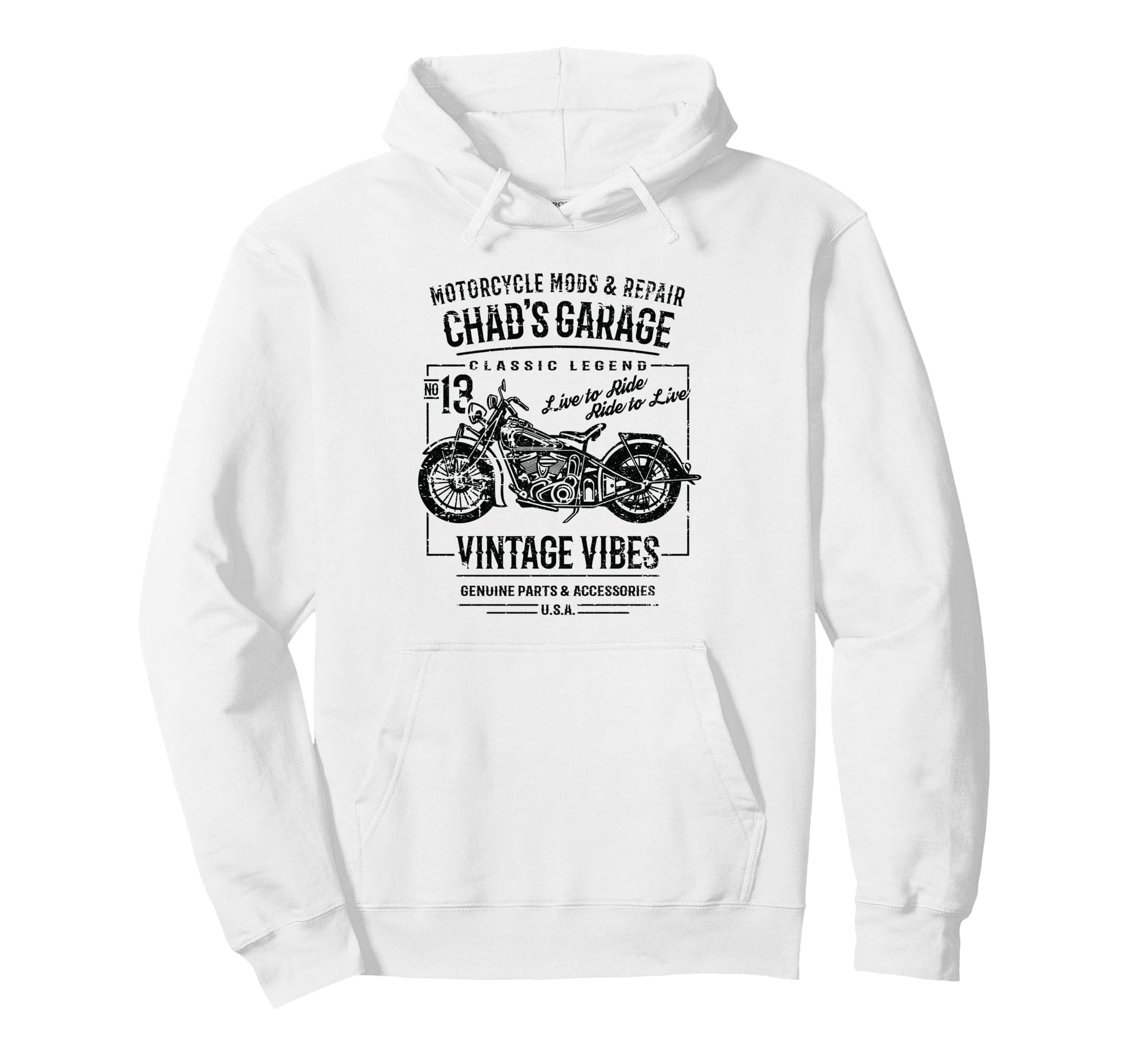 Chads Garage Motorcycle Name Chad Hoodie - Novelty Apparel Men Women - T-Shirt, Sweatshirt, Hoodie