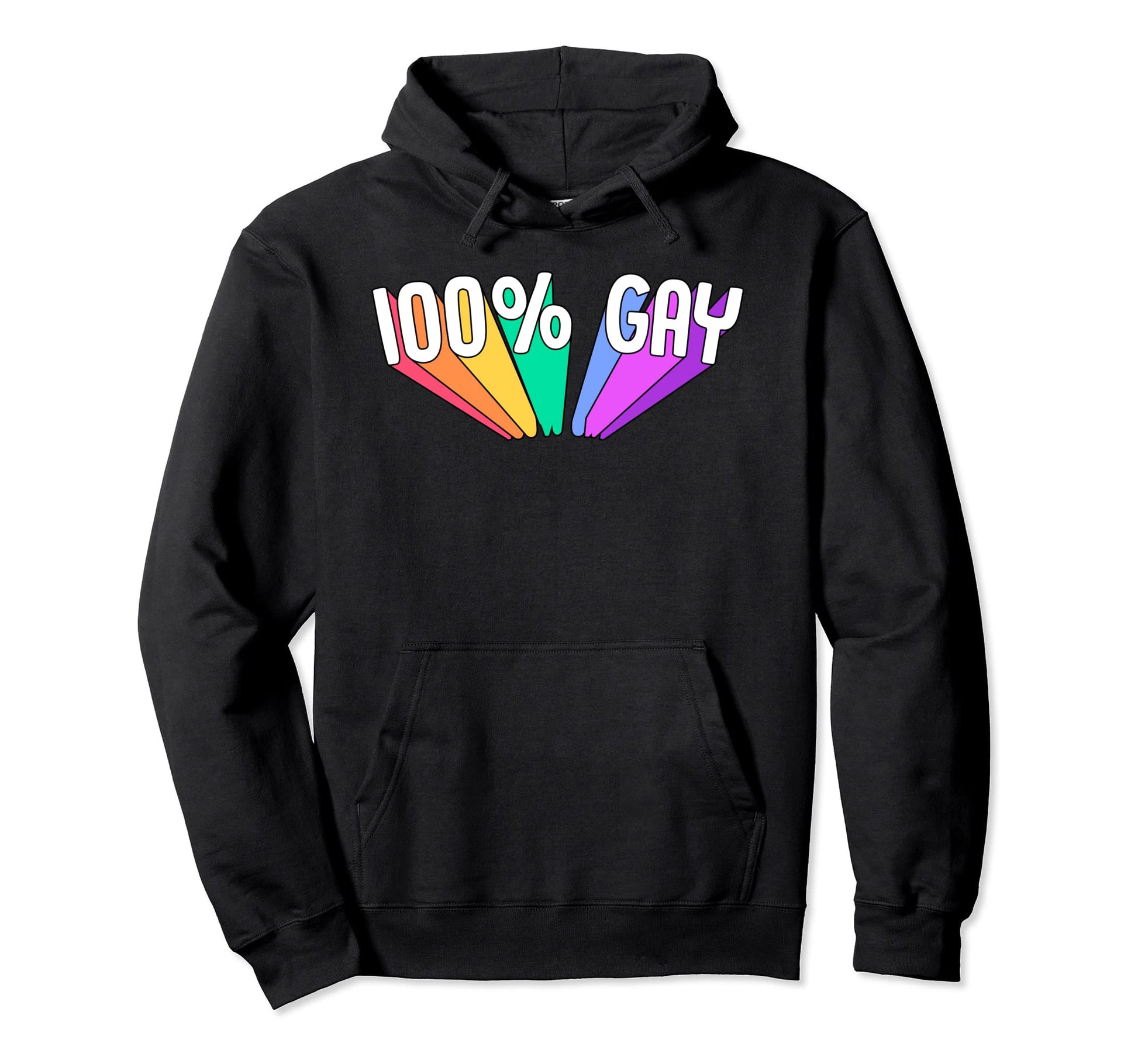 100 Percent Gay Pride Flag Rainbow Hoodie - Casual Everyday Wear Men Women - T-Shirt, Sweatshirt, Hoodie