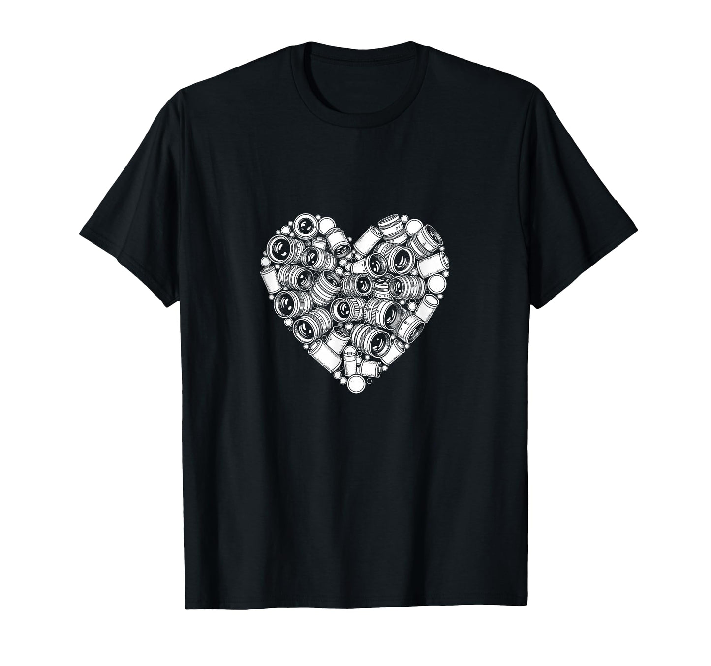 Camera Lens Heart Dslr Photographer T-Shirt - Custom Art Print Unisex - T-Shirt, Sweatshirt, Hoodie