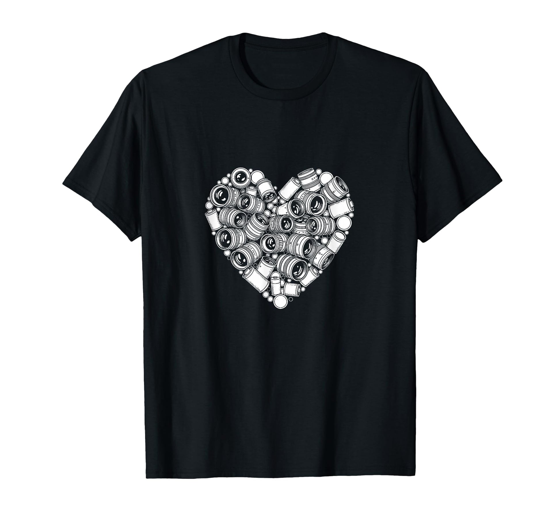 Camera Lens Heart Dslr Photographer T-Shirt - Custom Art Print Unisex - T-Shirt, Sweatshirt, Hoodie