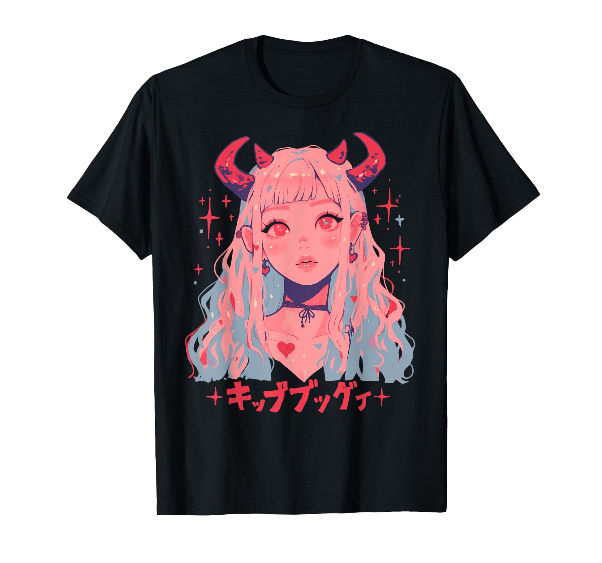 Goth Grunge Demon Anime Waifu T-Shirt - Aesthetic Graphic for Adults - T-Shirt, Sweatshirt, Hoodie
