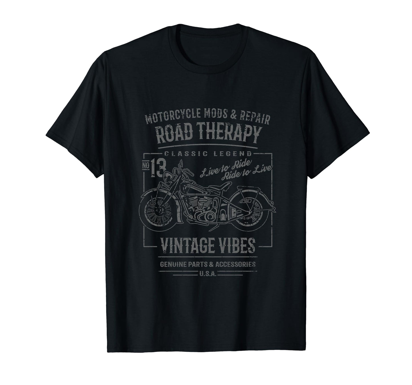 Motorcycle Distressed T-Shirt - Minimalist Print for Adults - T-Shirt, Sweatshirt, Hoodie