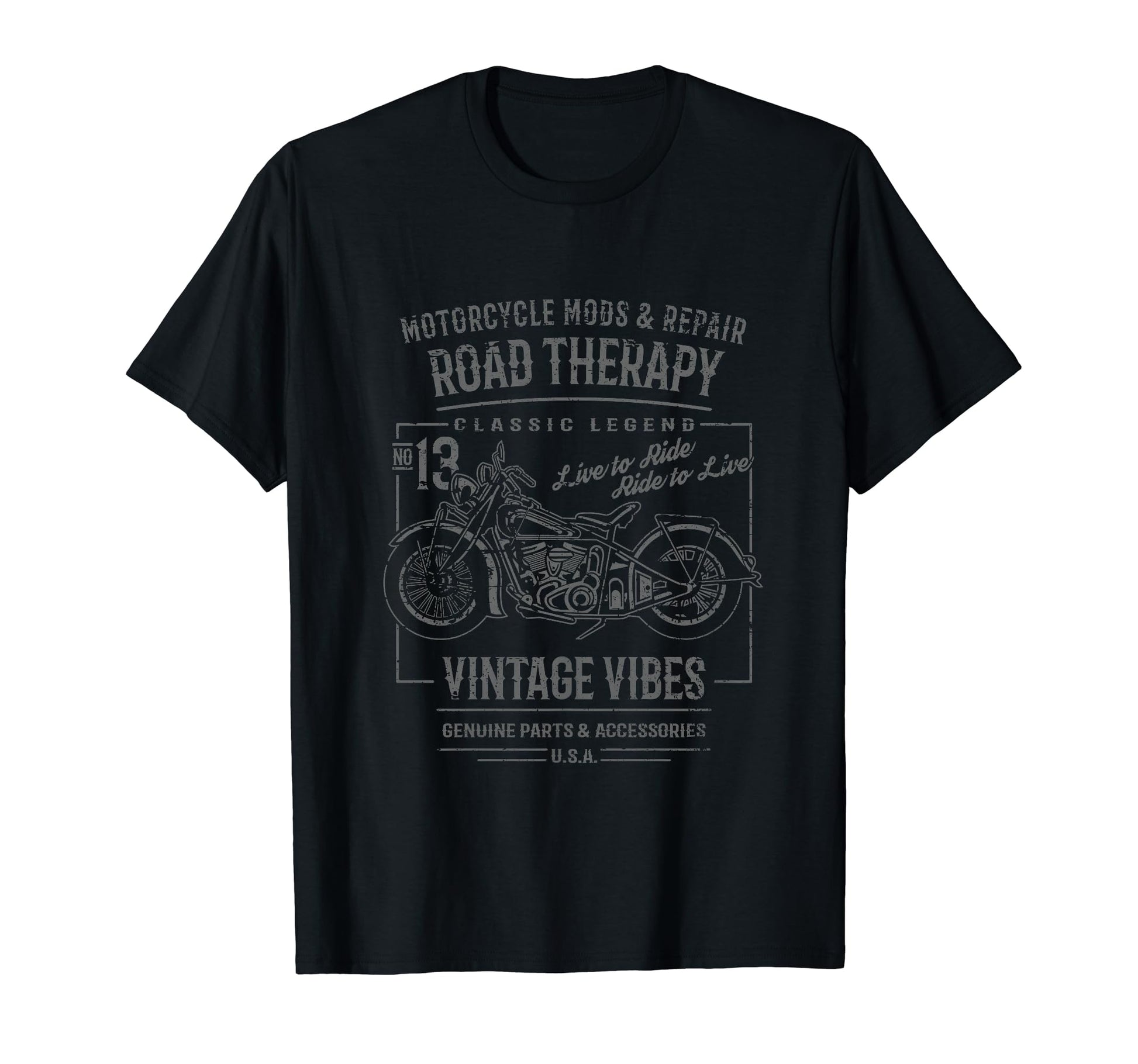 Motorcycle Distressed T-Shirt - Minimalist Print for Adults - T-Shirt, Sweatshirt, Hoodie