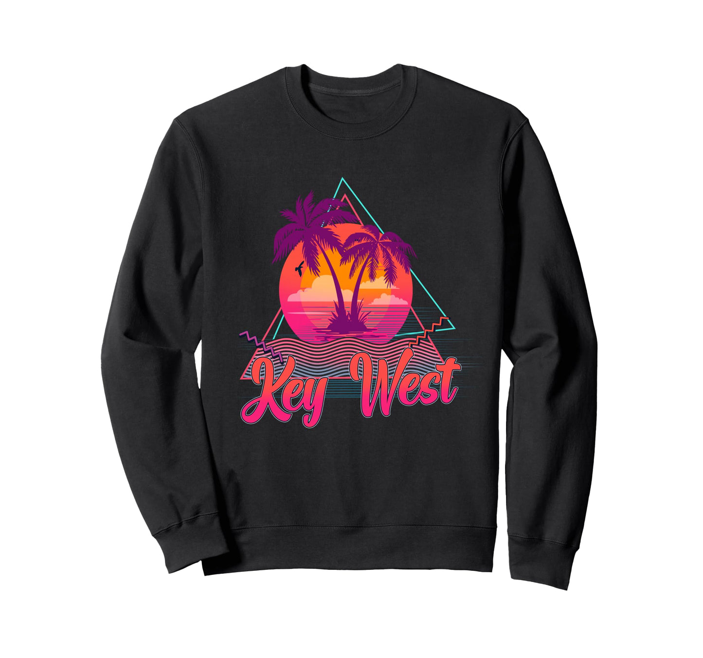 Key West Vacation 80S Beach Sweatshirt - Fun Novelty Design for Adults - T-Shirt, Sweatshirt, Hoodie