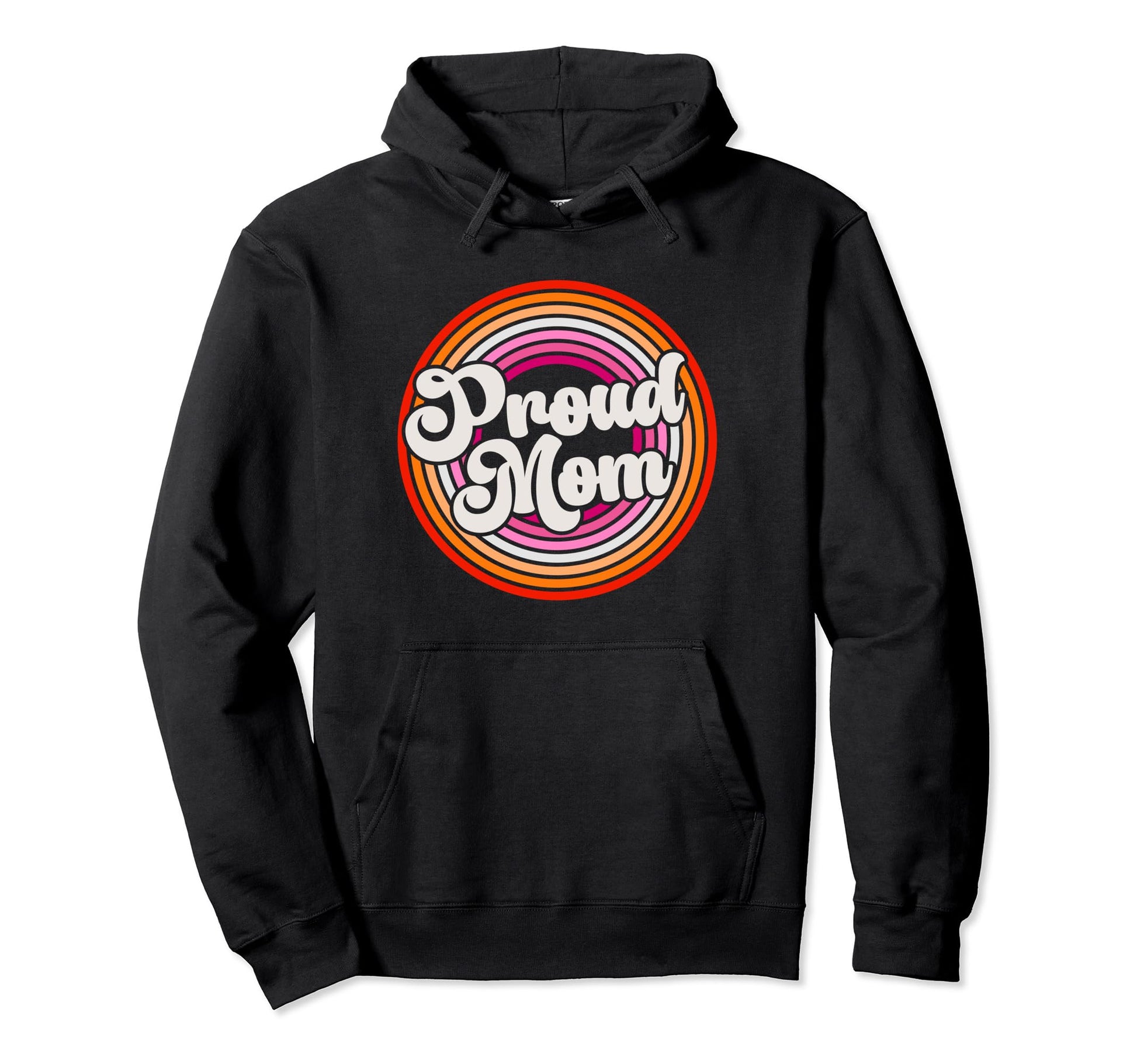 Proud Mom Groovy Lgbtq Lesbian Pride Hoodie - Custom Art Print Unisex - T-Shirt, Sweatshirt, Hoodie