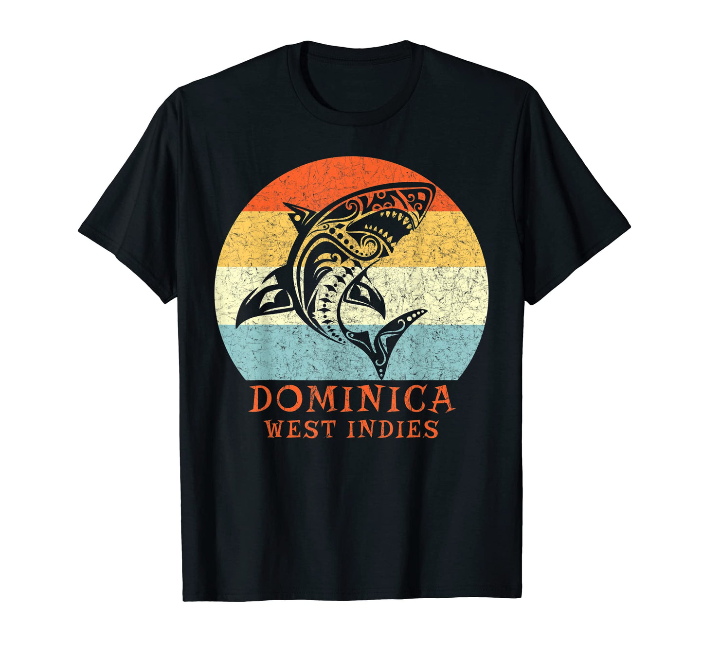Dominica West Indies Tribal Shark T-Shirt - Novelty Apparel for Adults - T-Shirt, Sweatshirt, Hoodie