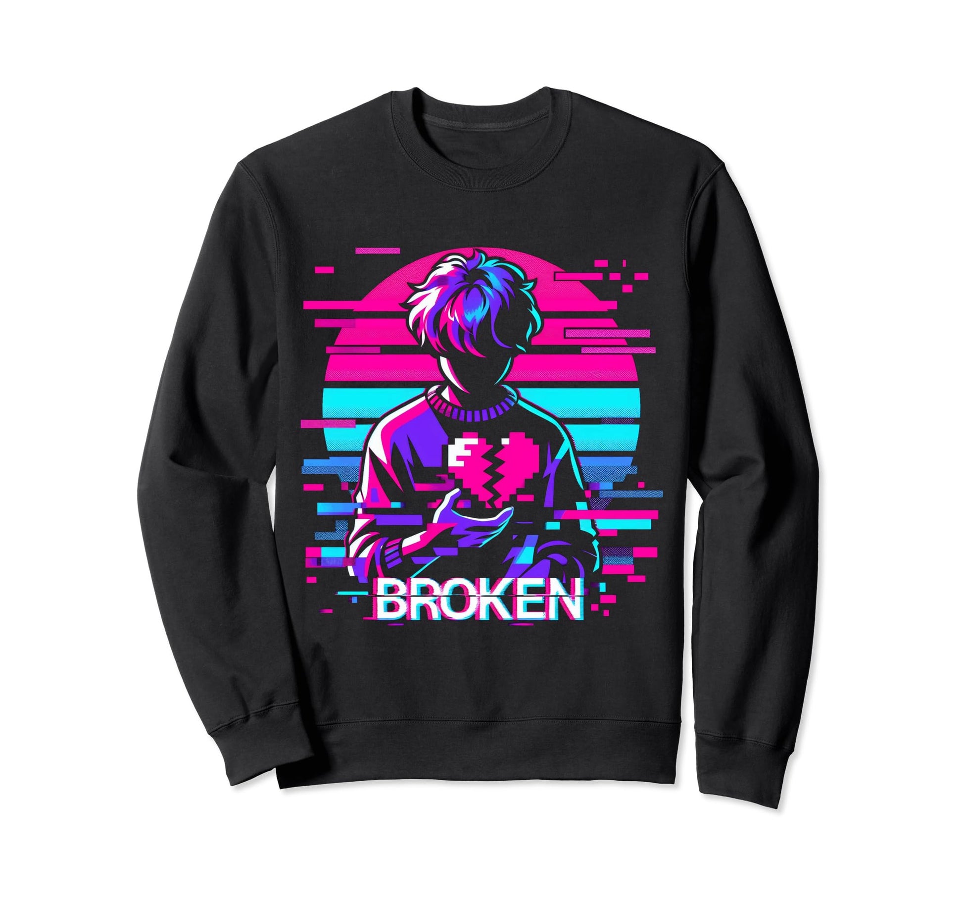 Sad Anime Pixel Japanese Vaporwave Sweatshirt - Streetwear Style Men Women - T-Shirt, Sweatshirt, Hoodie