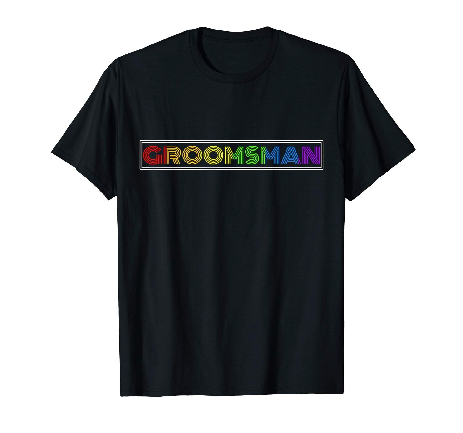 Lgbtq Groomsman Wedding Rainbow T-Shirt - Custom Art Print for Adults - T-Shirt, Sweatshirt, Hoodie