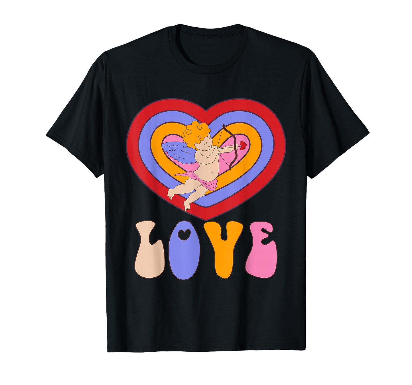 Cupid Love Heart Rainbow T-Shirt - Casual Everyday Wear for Adults - T-Shirt, Sweatshirt, Hoodie