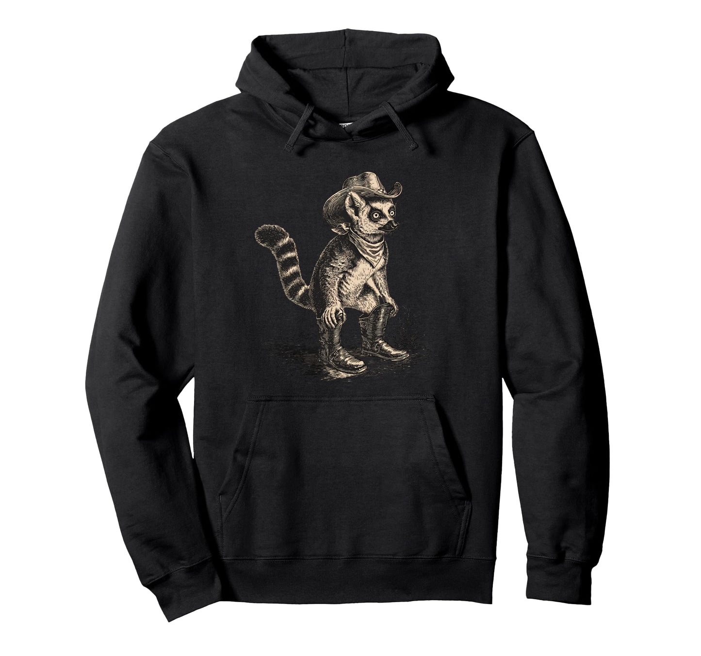 Country Cowboy Lemur Rodeo Cowgirl Hoodie - Custom Art Print Men Women - T-Shirt, Sweatshirt, Hoodie