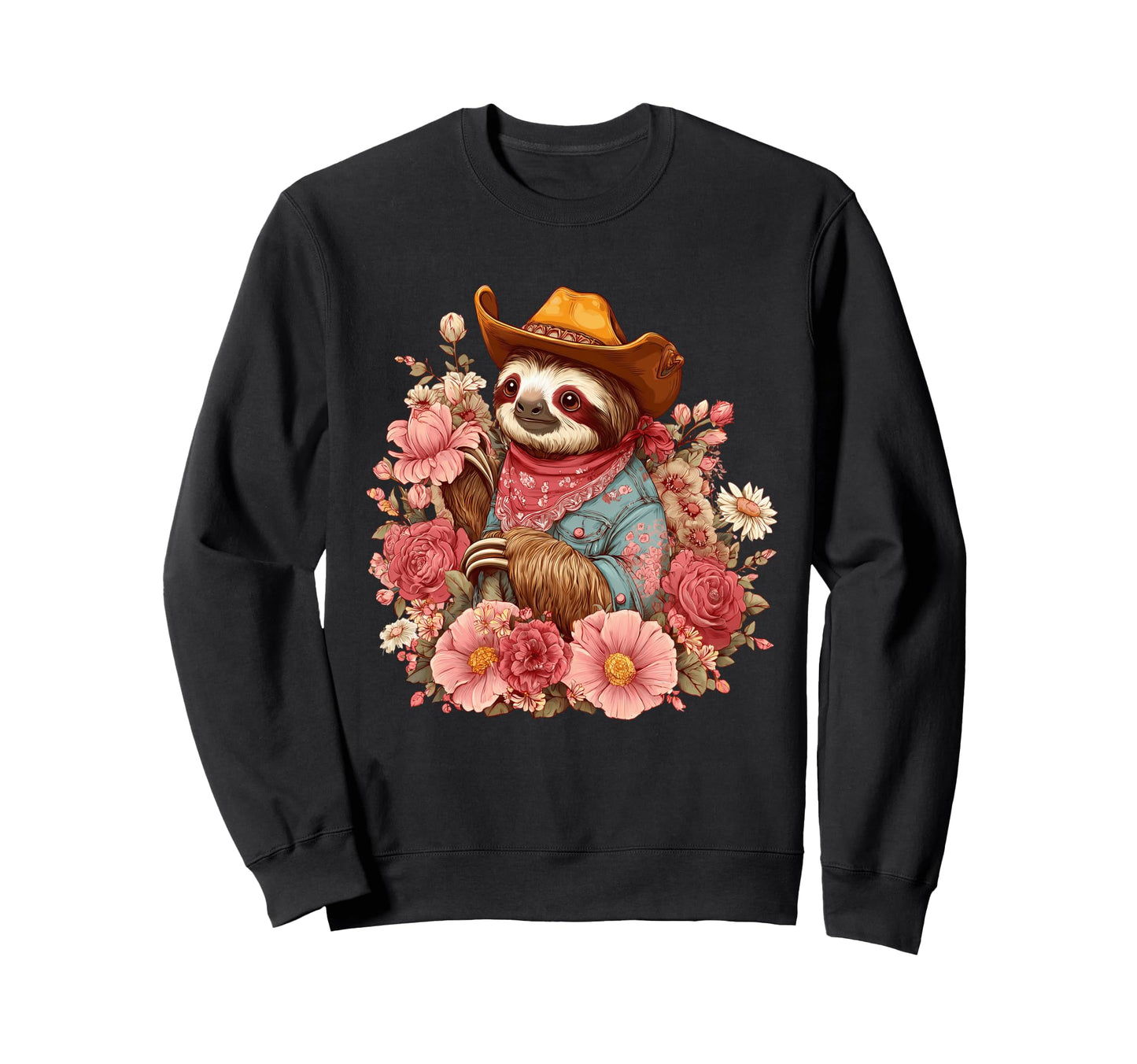Country Cowboy Sloth Rodeo Sweatshirt - Casual Everyday Wear Men Women - T-Shirt, Sweatshirt, Hoodie