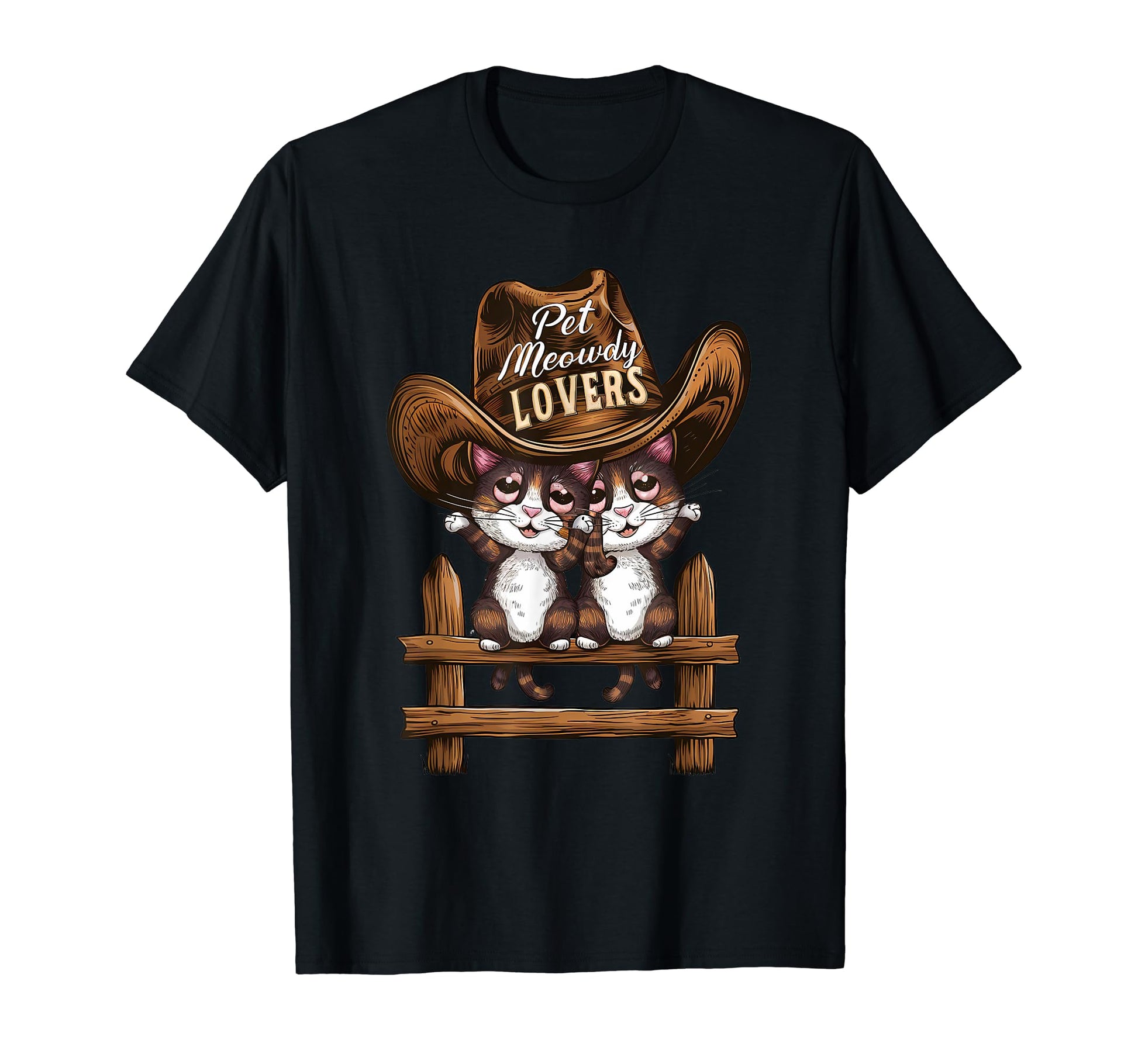 Cowboy Hat Pet Meowdy T-Shirt - Aesthetic Graphic for Adults - T-Shirt, Sweatshirt, Hoodie
